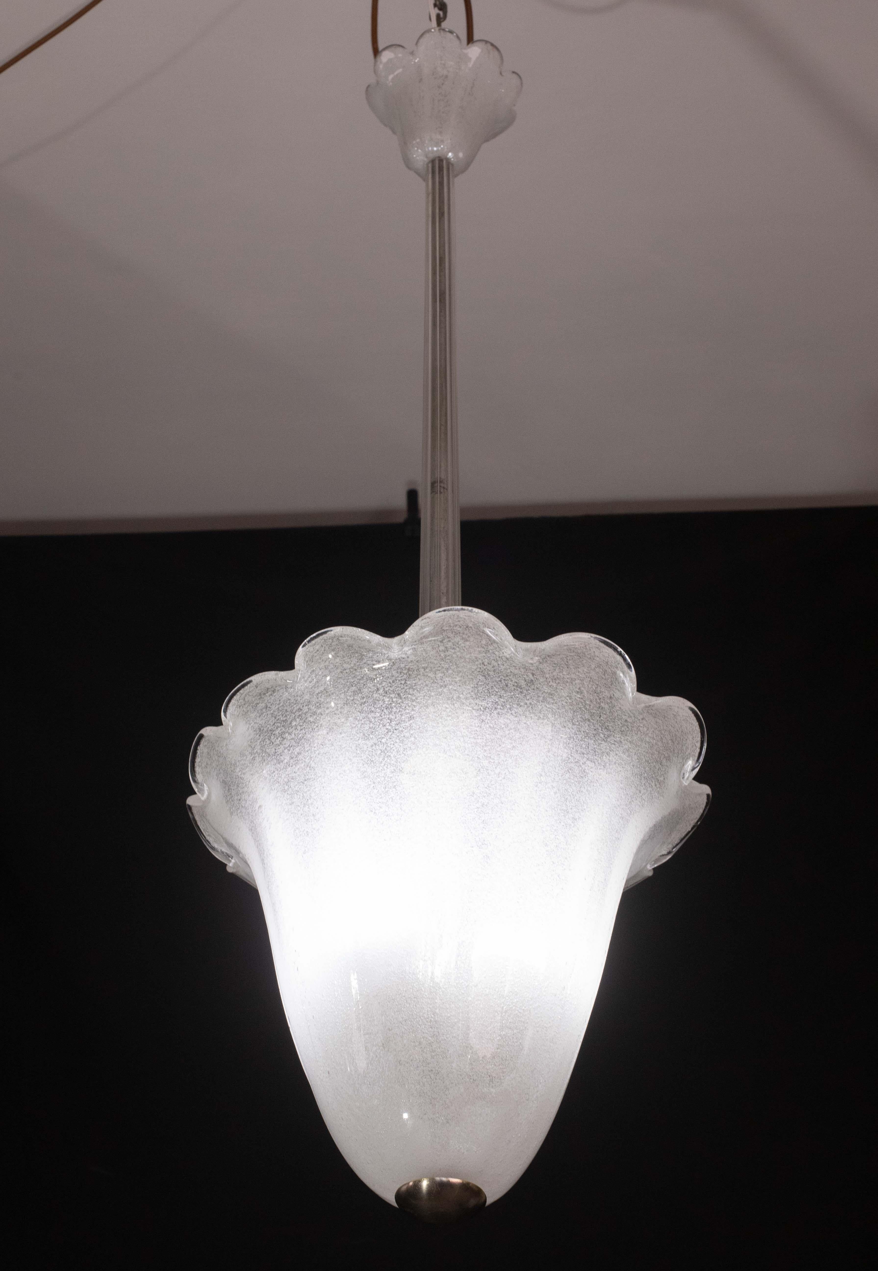 Européen Lanterne en verre Murano Pulegoso du milieu du siècle par Seguso, années 1950 en vente