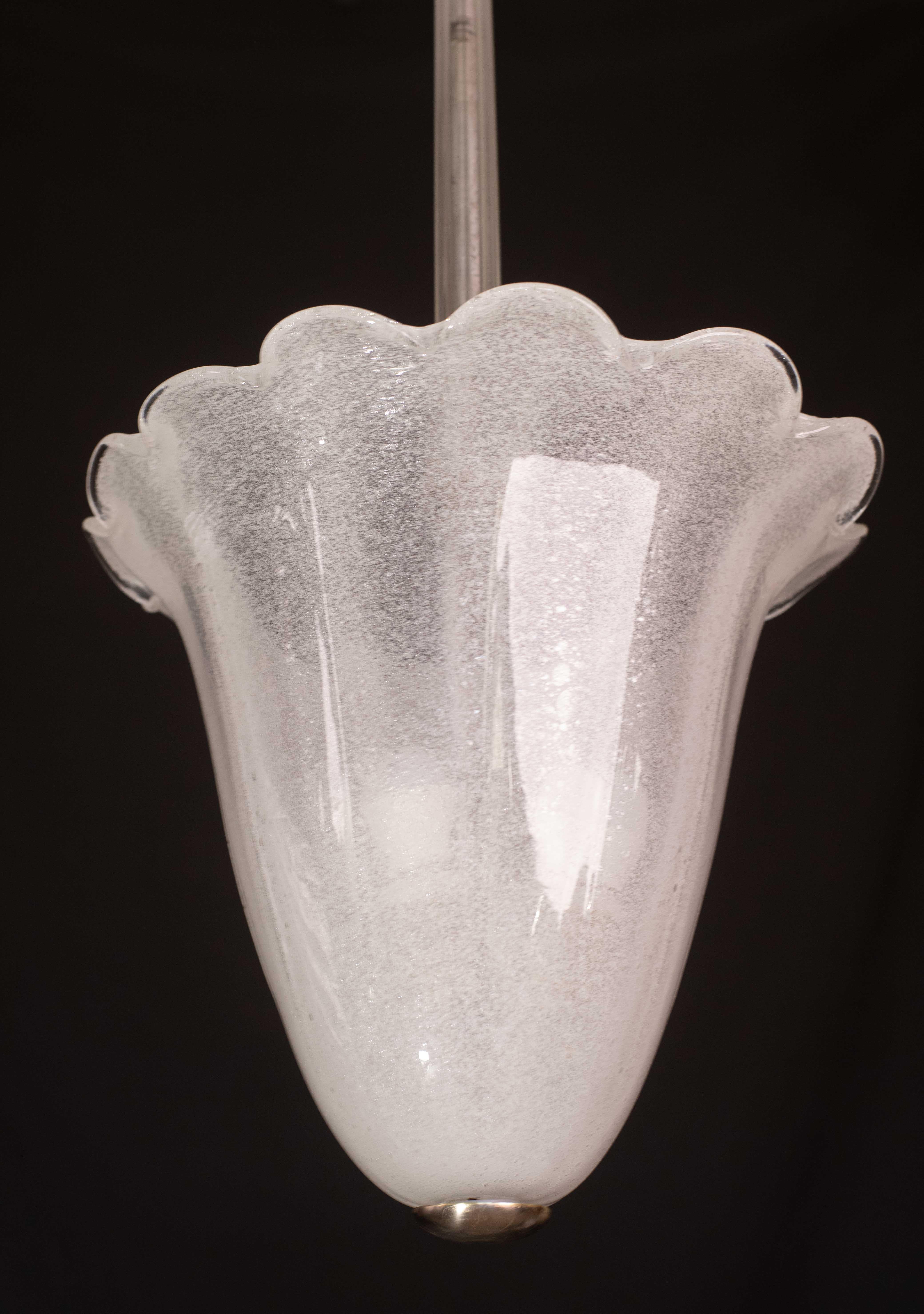 Milieu du XXe siècle Lanterne en verre Murano Pulegoso du milieu du siècle par Seguso, années 1950 en vente
