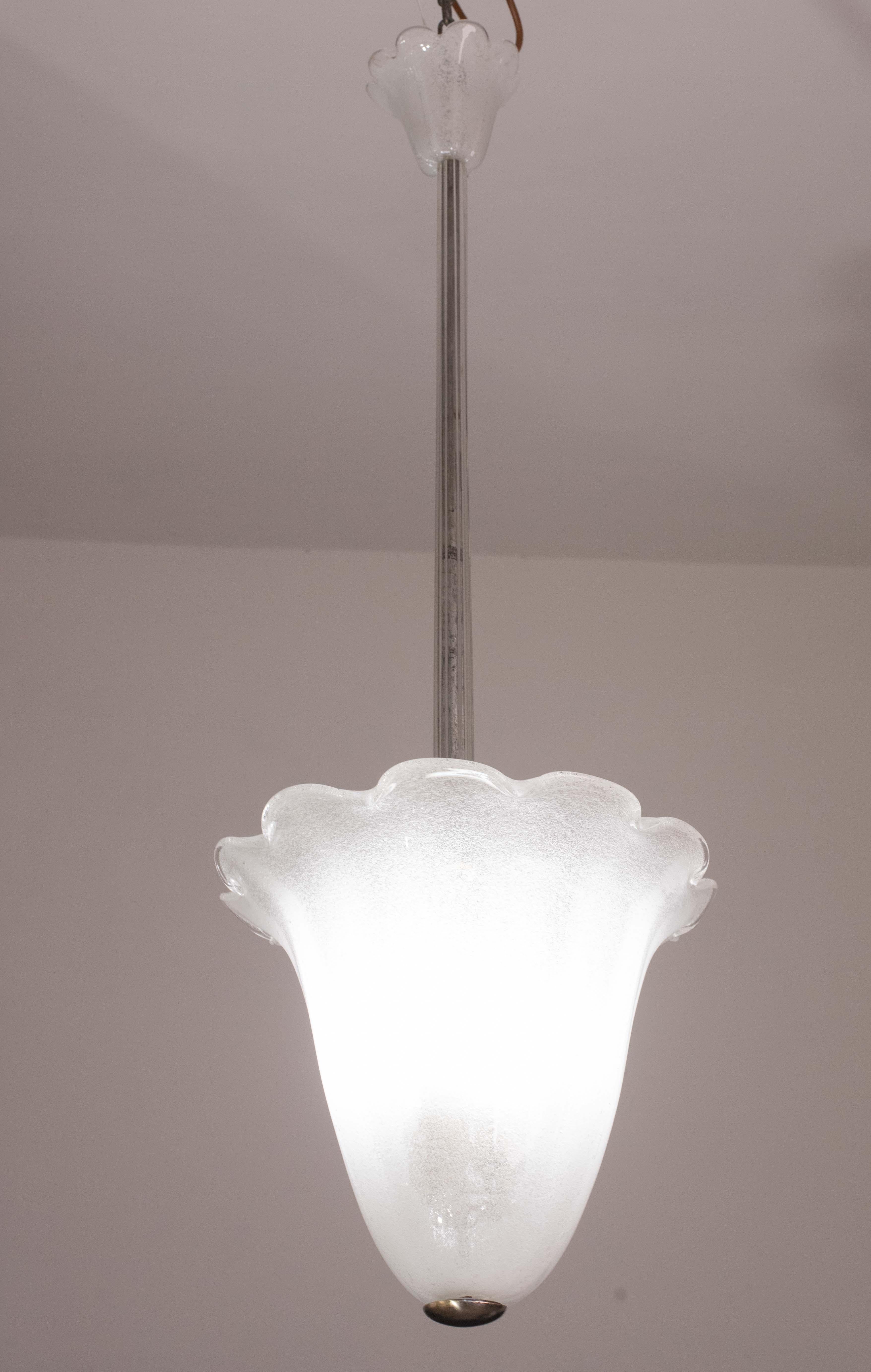 Lanterne en verre Murano Pulegoso du milieu du siècle par Seguso, années 1950 en vente 3