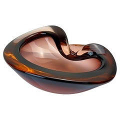 Mid-Century Murano Smoked Glass Dish by Barbini