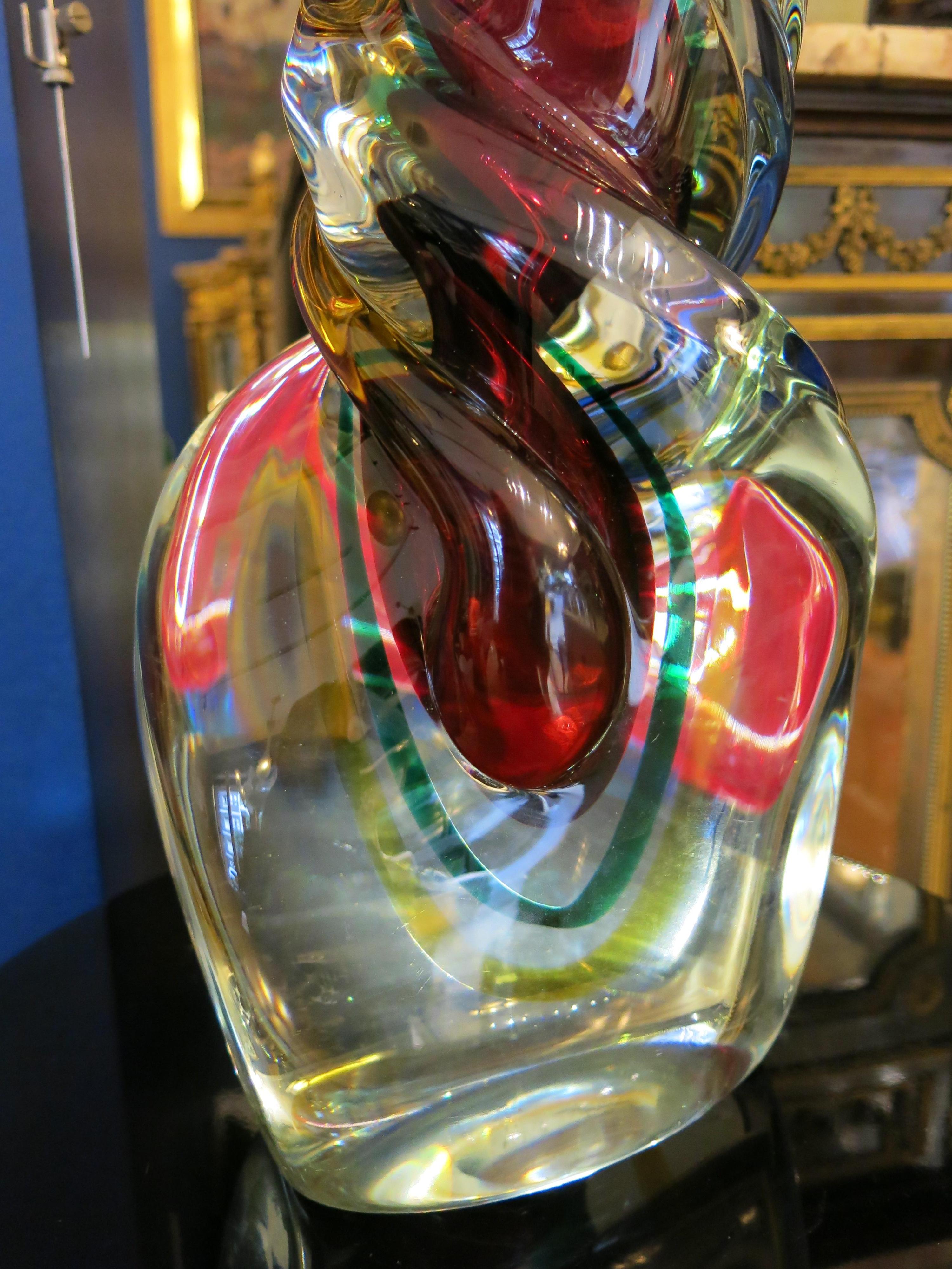 Mid-Century Modern Midcentury Murano Sommerso Art Glass Vase, 1960s For Sale