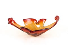 Mid-Century Murano Sommerso Glass Bowl - Red/ Orange Tones, Italy ca. 1960