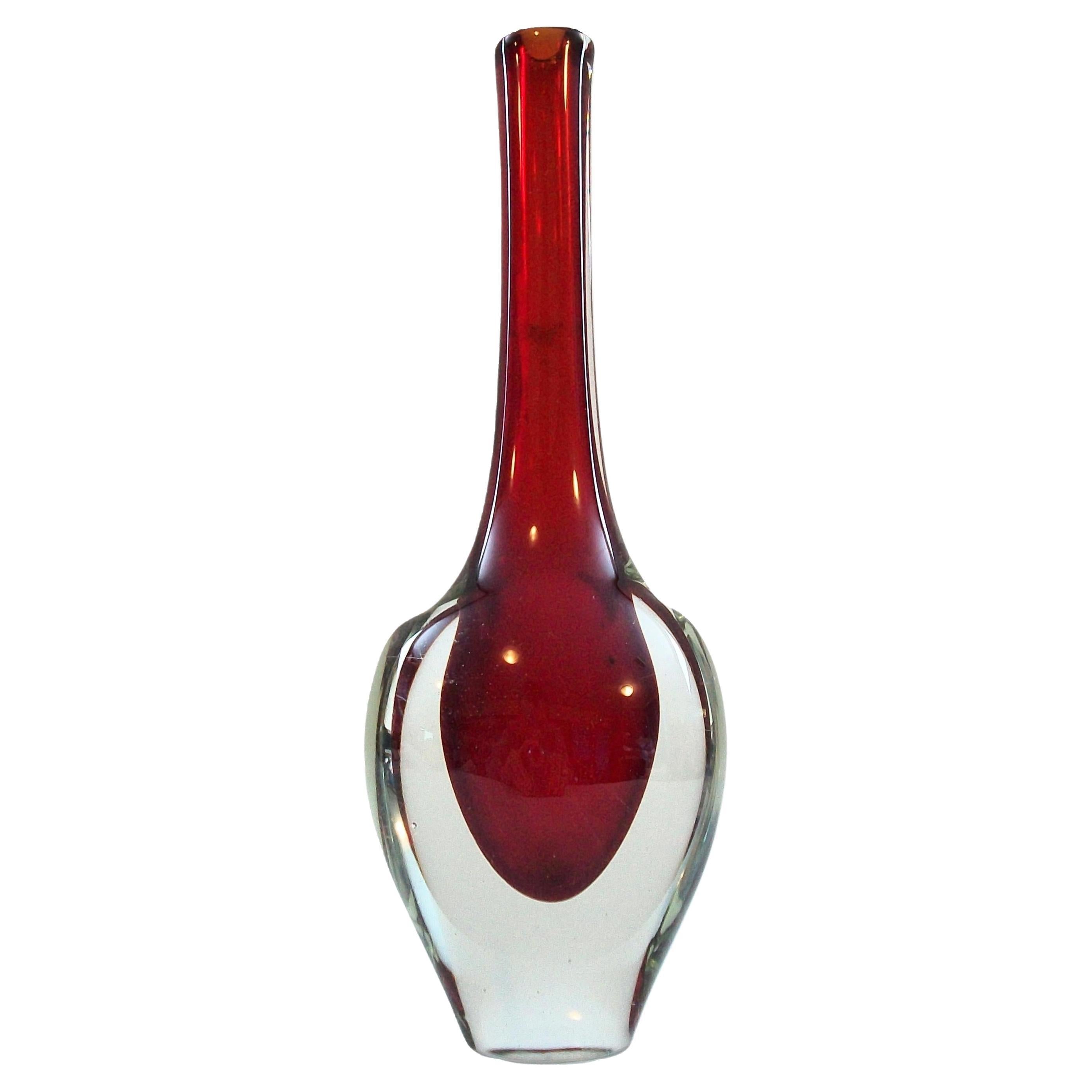 Mid Century Murano Sommerso Glass Vase - Italy - Circa 1950's