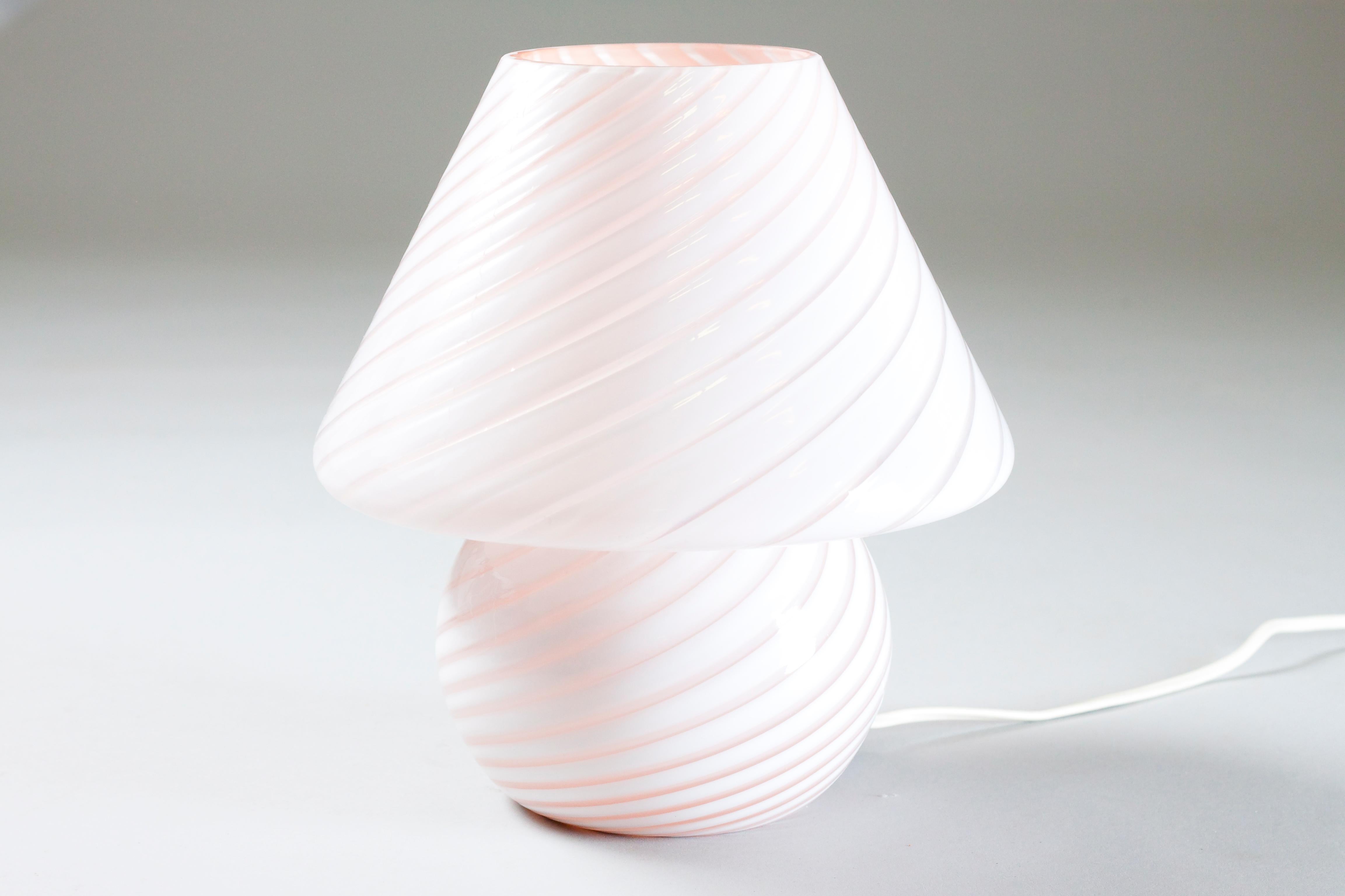 Midcentury Murano Swirl Glass Mushroom Venini Table Lamp 1