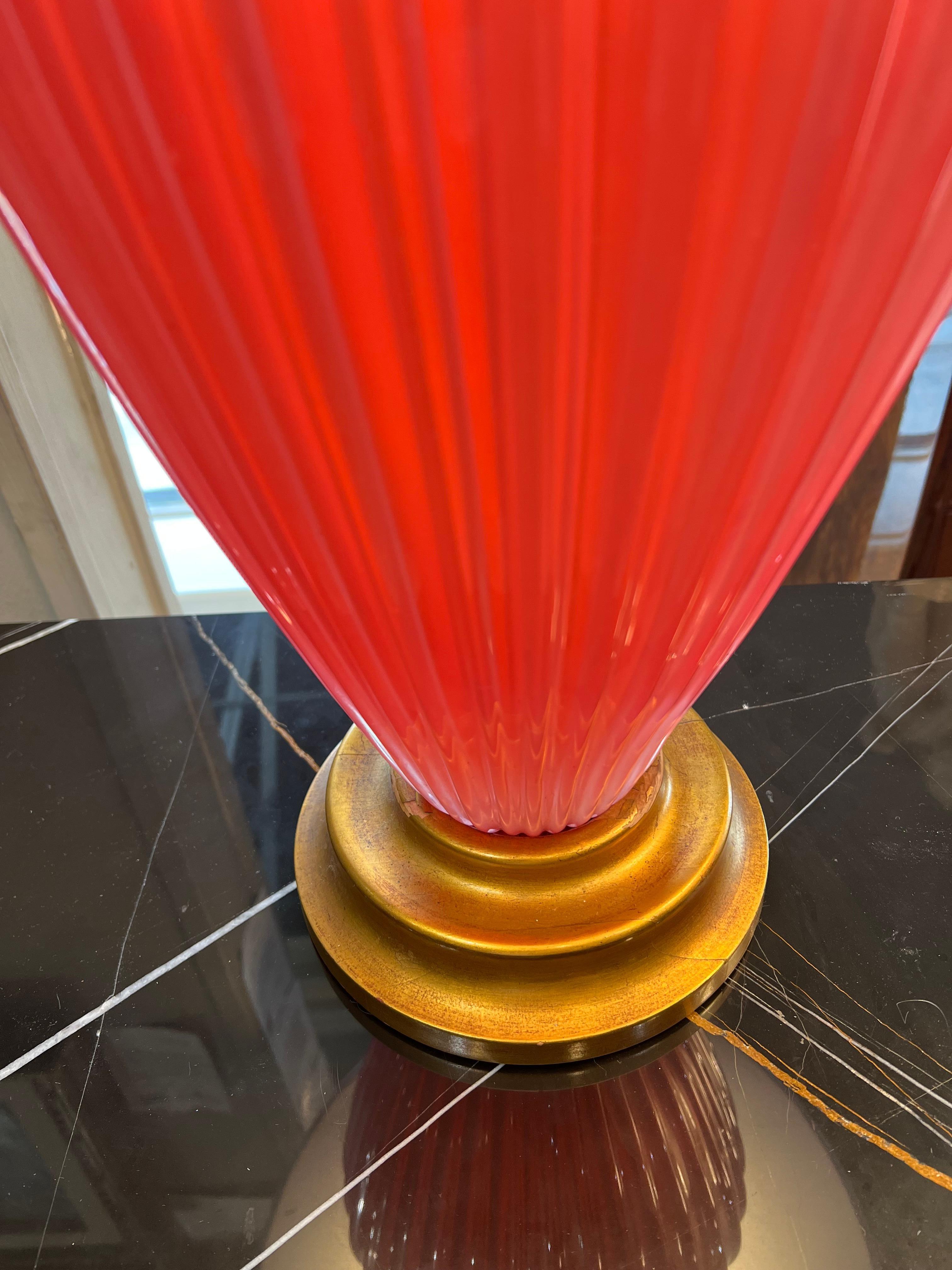 Beautiful lamp made out of Venetian glass. Has a new lamp shade. Works with 2 light bulbs. 

Condition is good. 
40