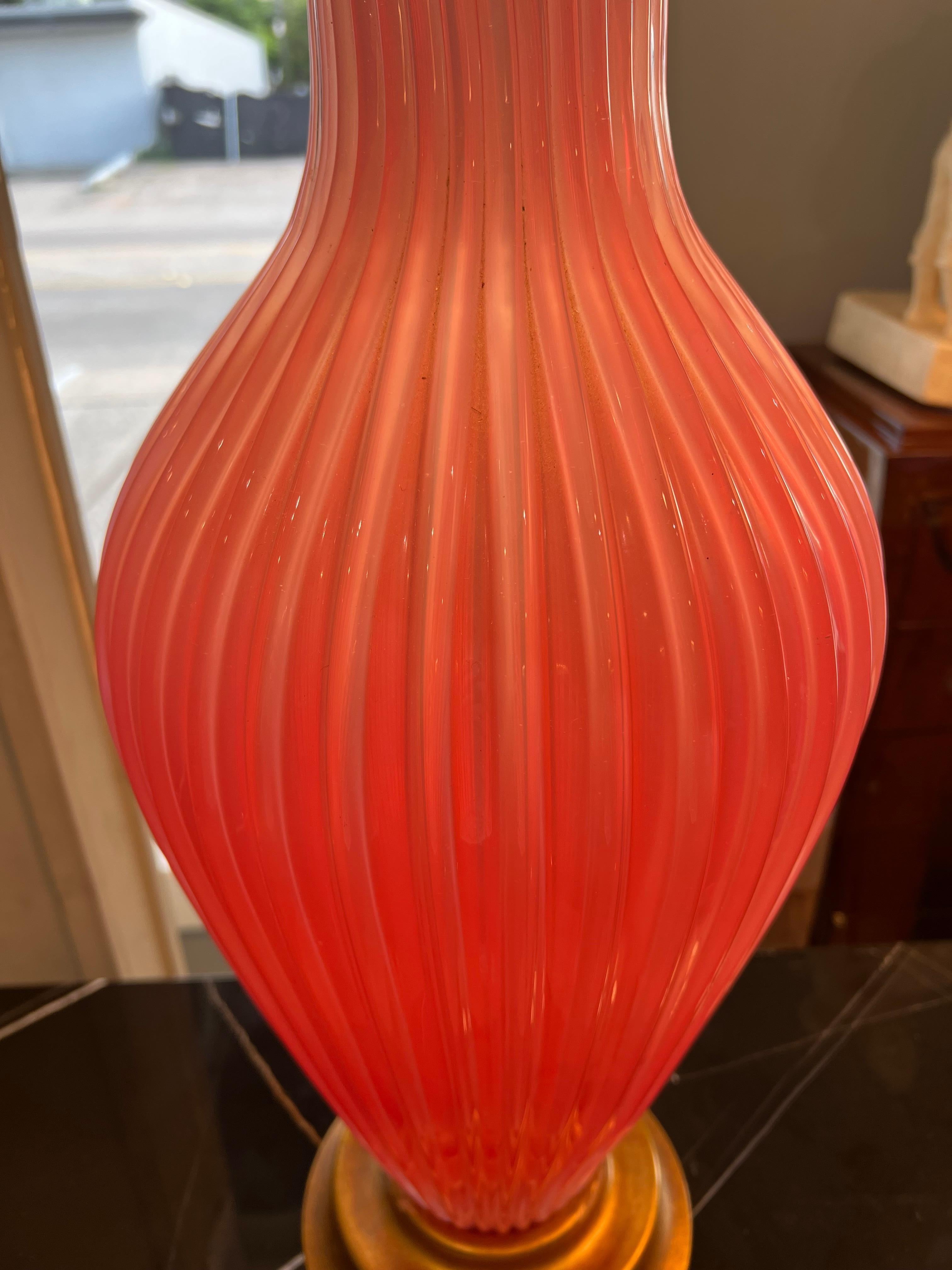Mid-Century Murano Table Lamp In Good Condition For Sale In Houston, TX