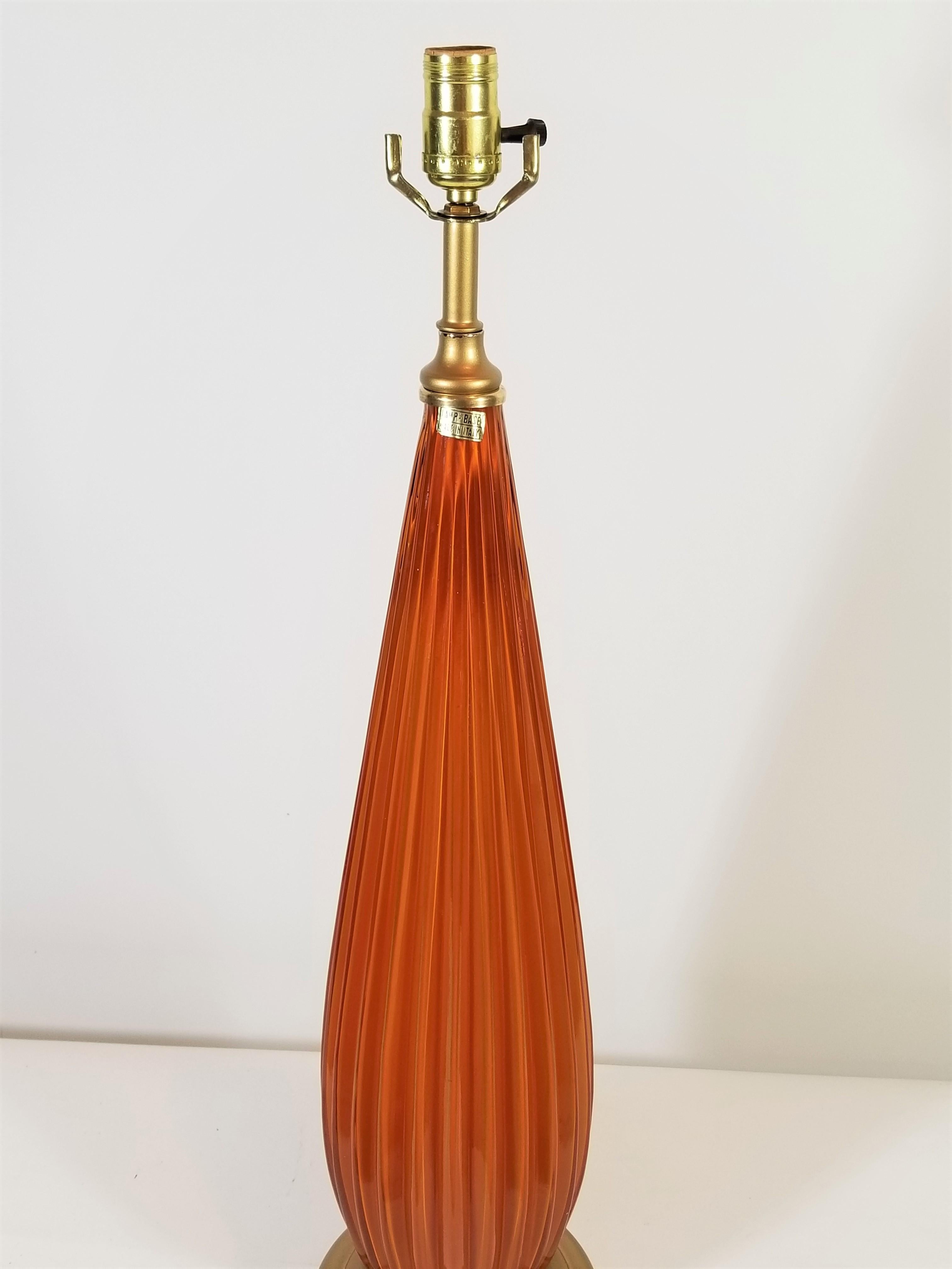 20th Century Italian Murano Tall Table Lamp, Italy Mid Century  For Sale