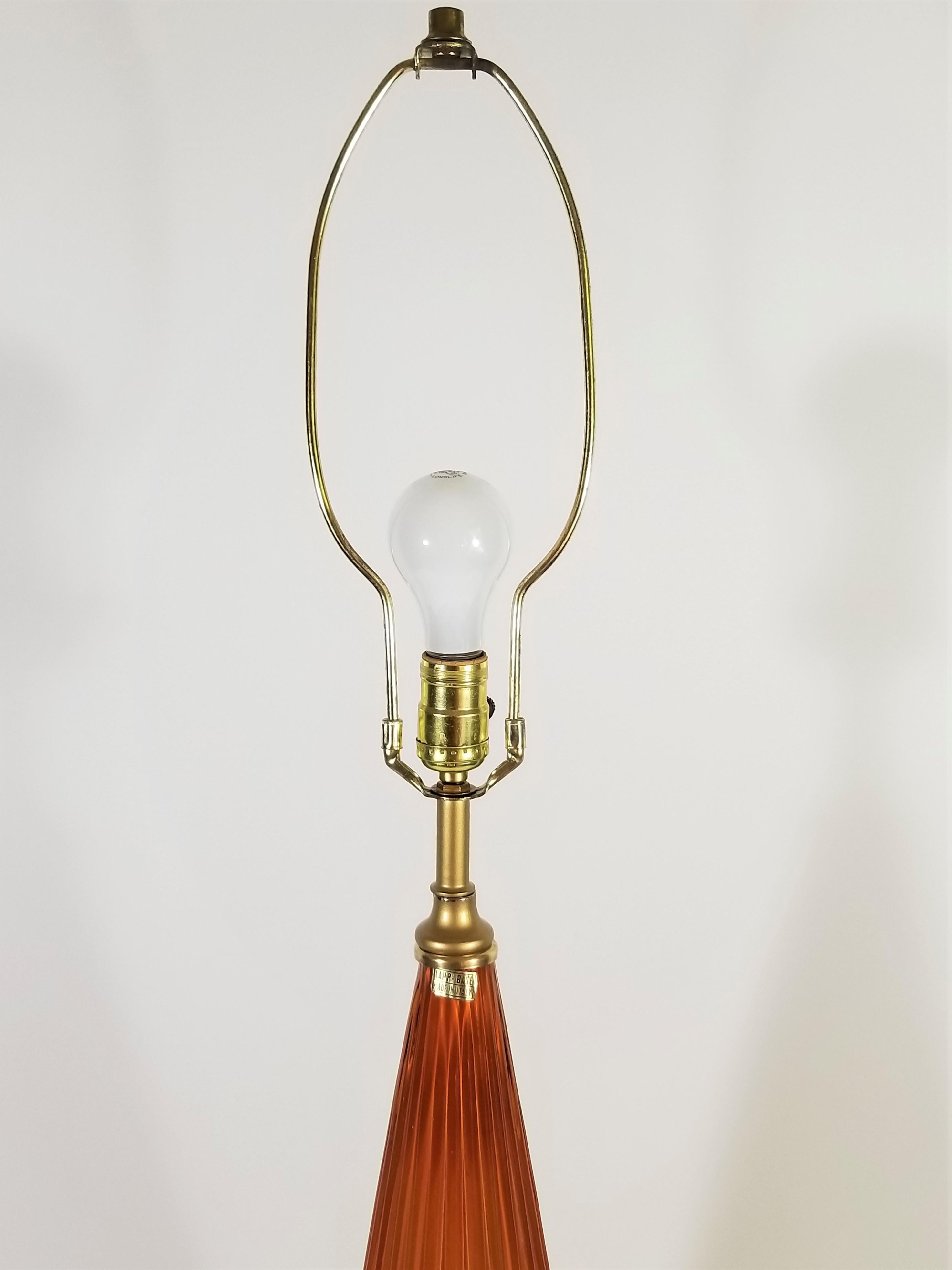 Metal Italian Murano Tall Table Lamp, Italy Mid Century  For Sale