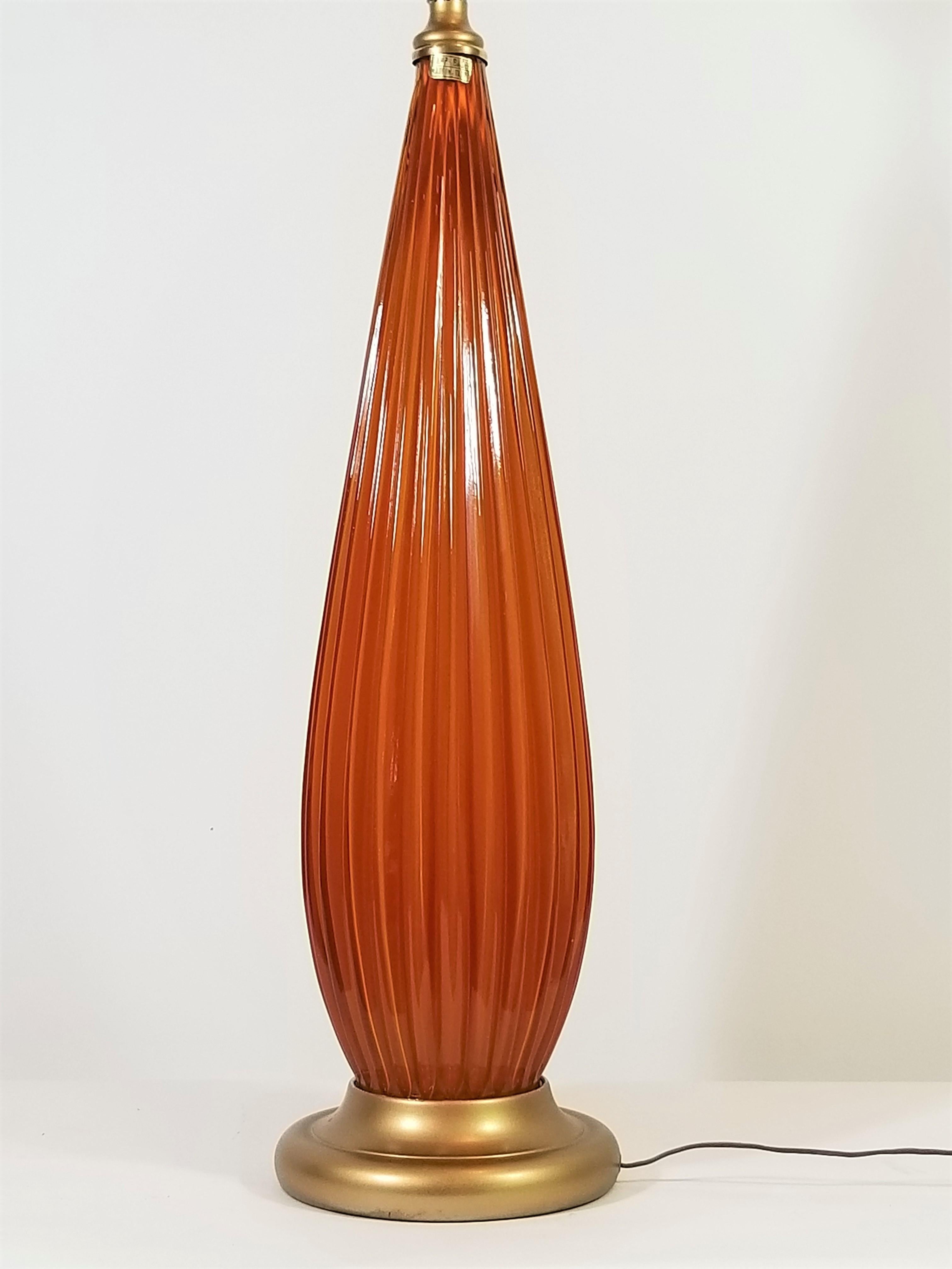 Italian Murano Tall Table Lamp, Italy Mid Century  For Sale 3