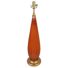 Vintage Italian Murano Tall Table Lamp, Italy Mid Century 