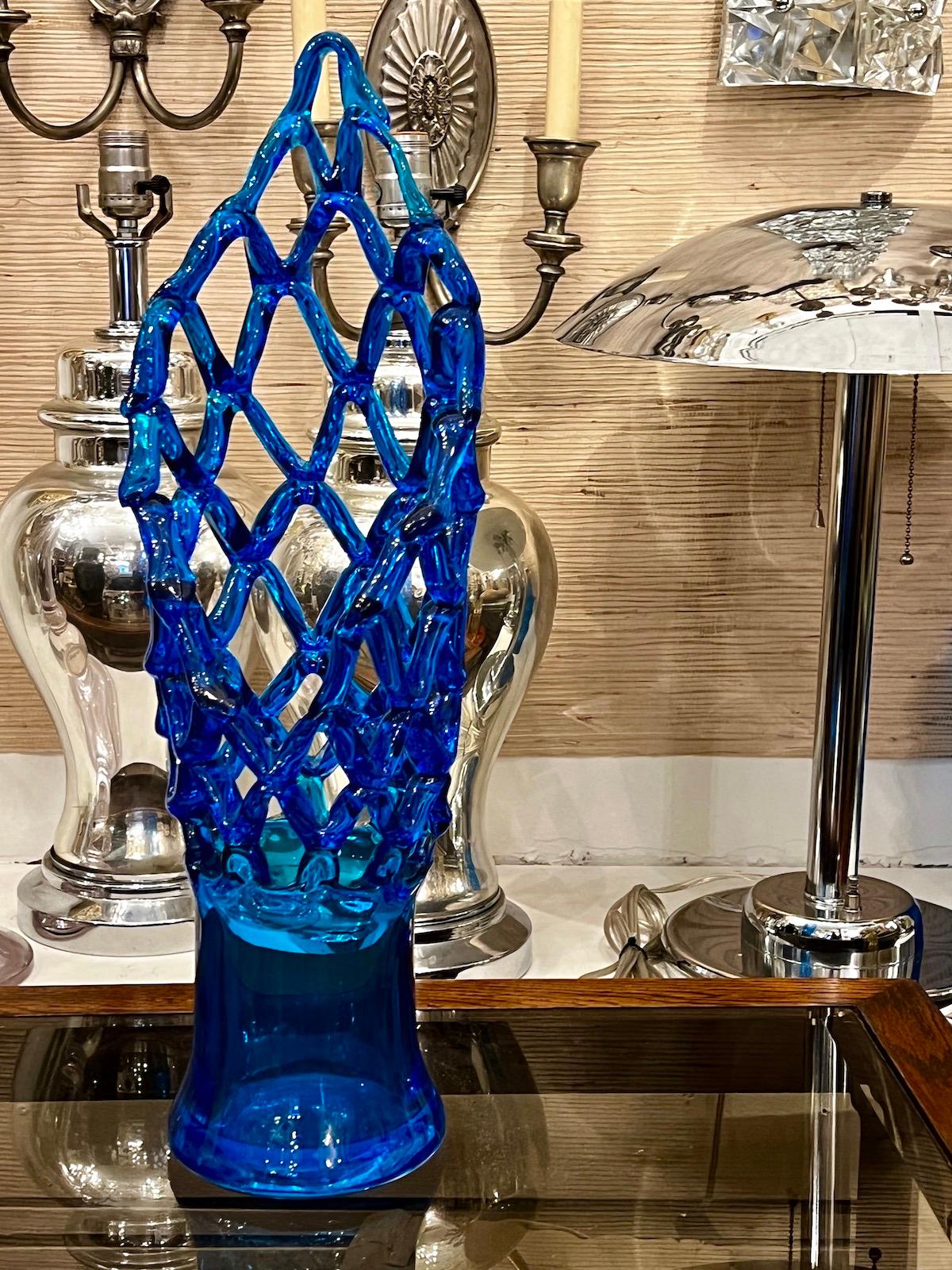Blown Glass Mid Century Murano Vase For Sale