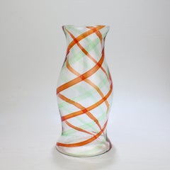 Mid-Century Murano / Venetian Fasce Ritorte Glass Hurricane Lamp Shade