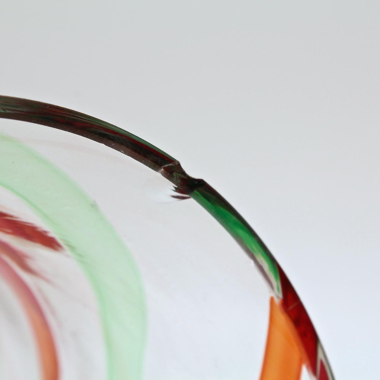 Mid-Century Murano / Venetian Fasce Ritorte Glass Hurricane Lamp Shade For Sale 2