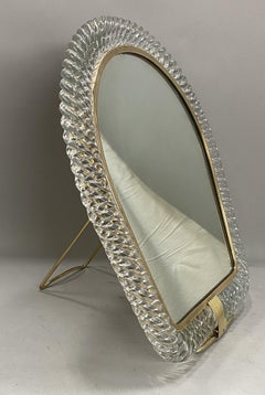 Mid Century Murano Venini Twisted Glass Arched Mirror