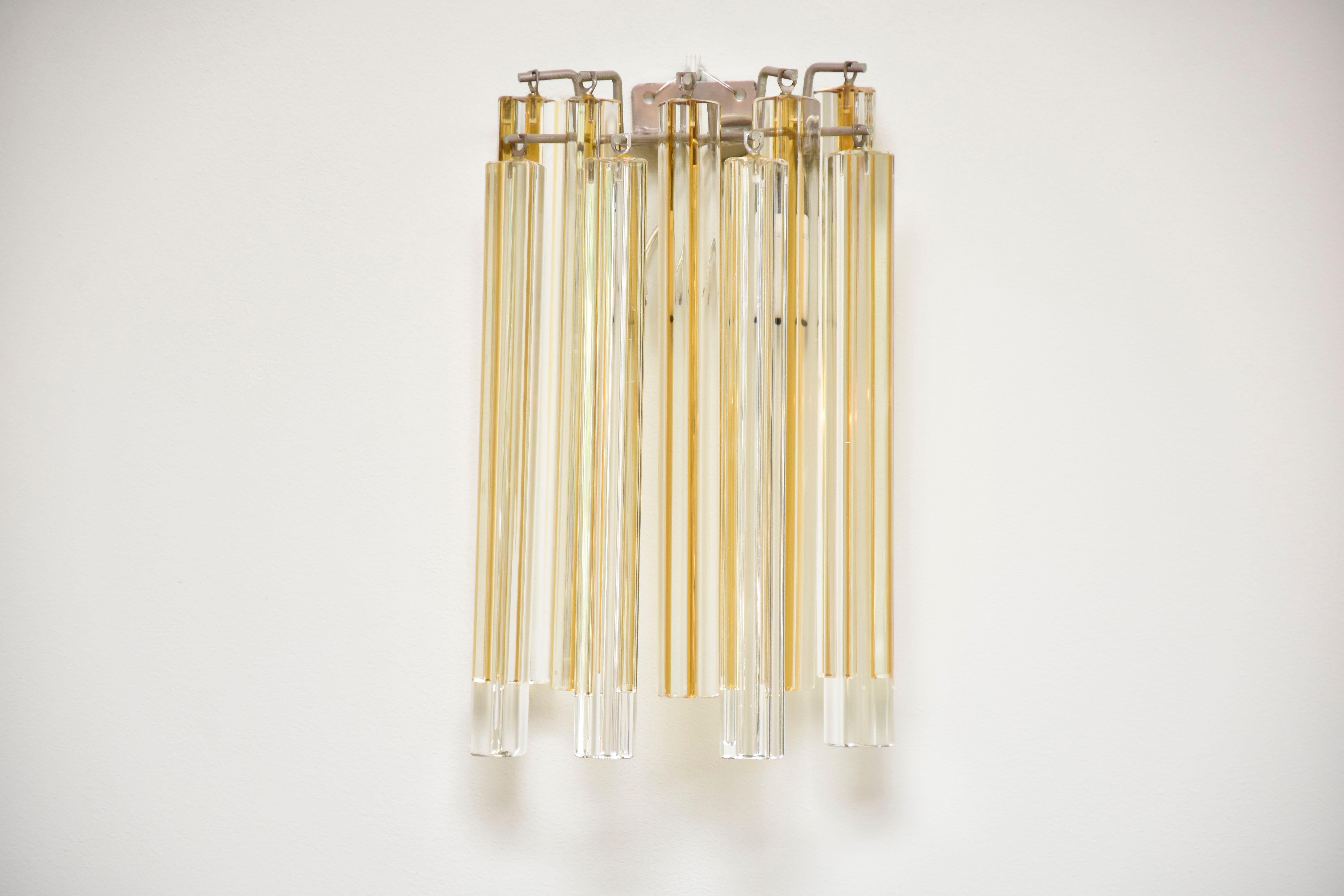 Mid-Century Modern Mid-century Murano wall light /sconces by Venini, Italy- 3 wall lights available For Sale