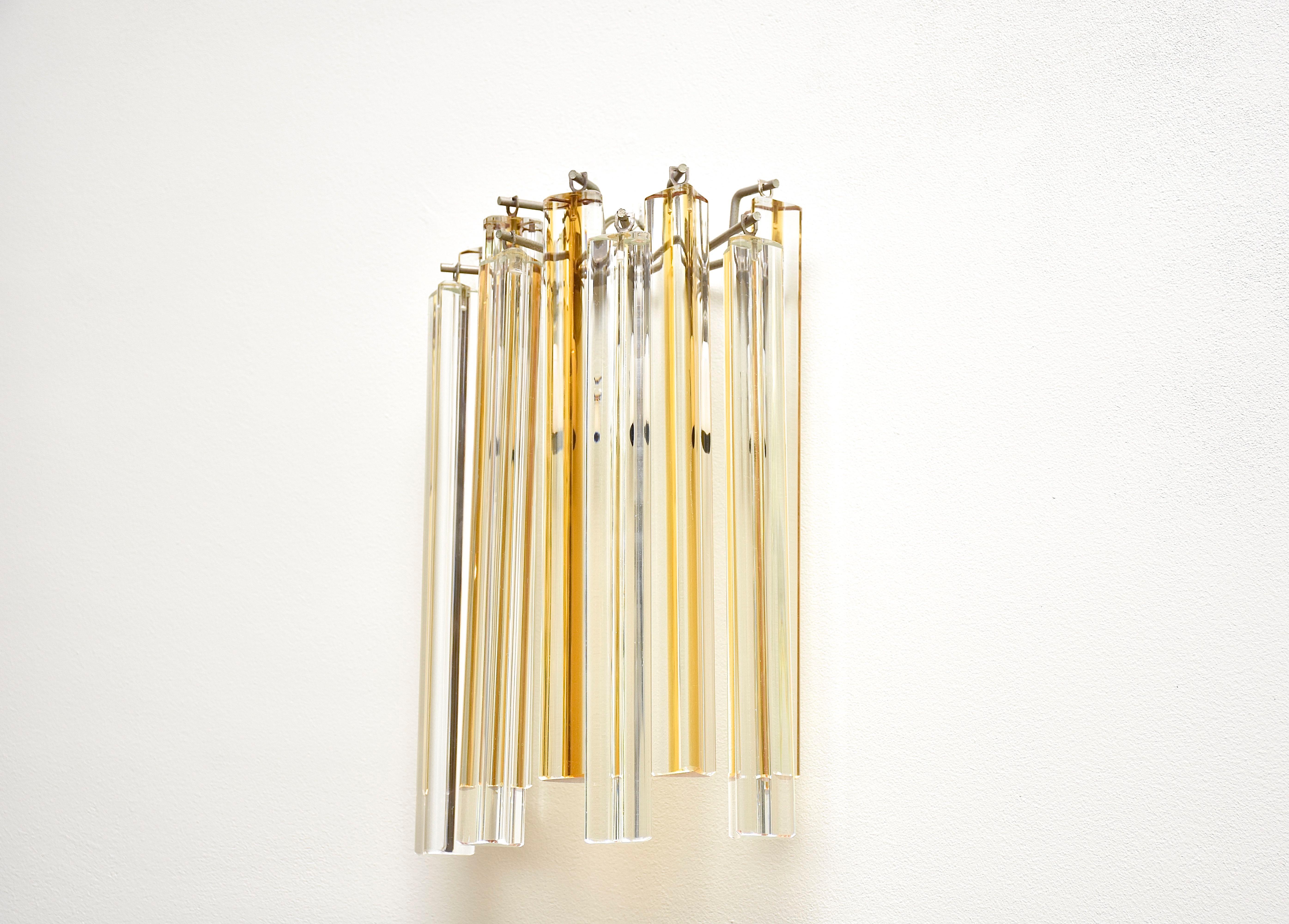 Italian Mid-century Murano wall light /sconces by Venini, Italy- 3 wall lights available For Sale