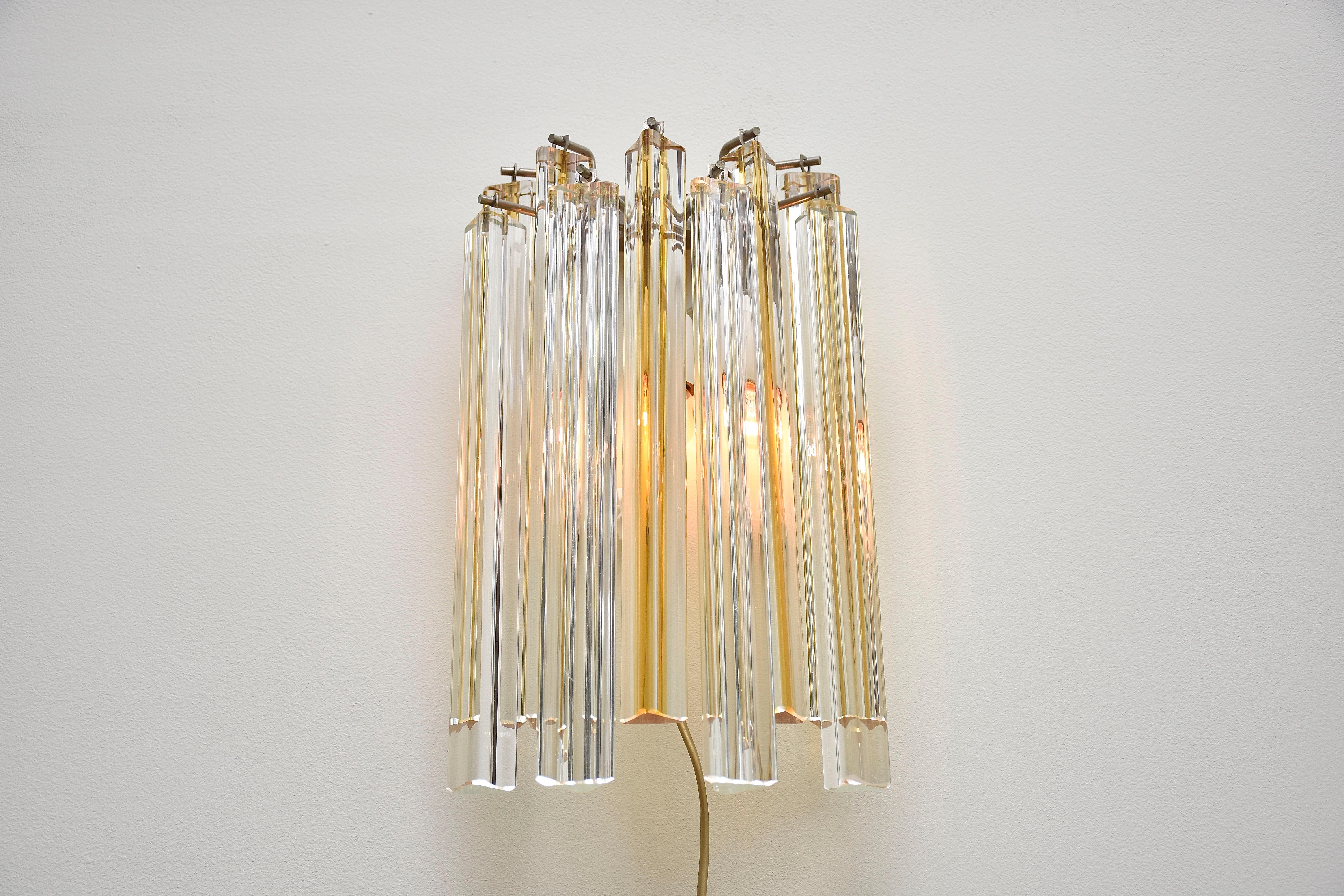 20th Century Mid-century Murano wall light /sconces by Venini, Italy- 3 wall lights available For Sale