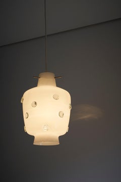 Mid-Century Muranoglass Pendant With Clear Dots Vistosi