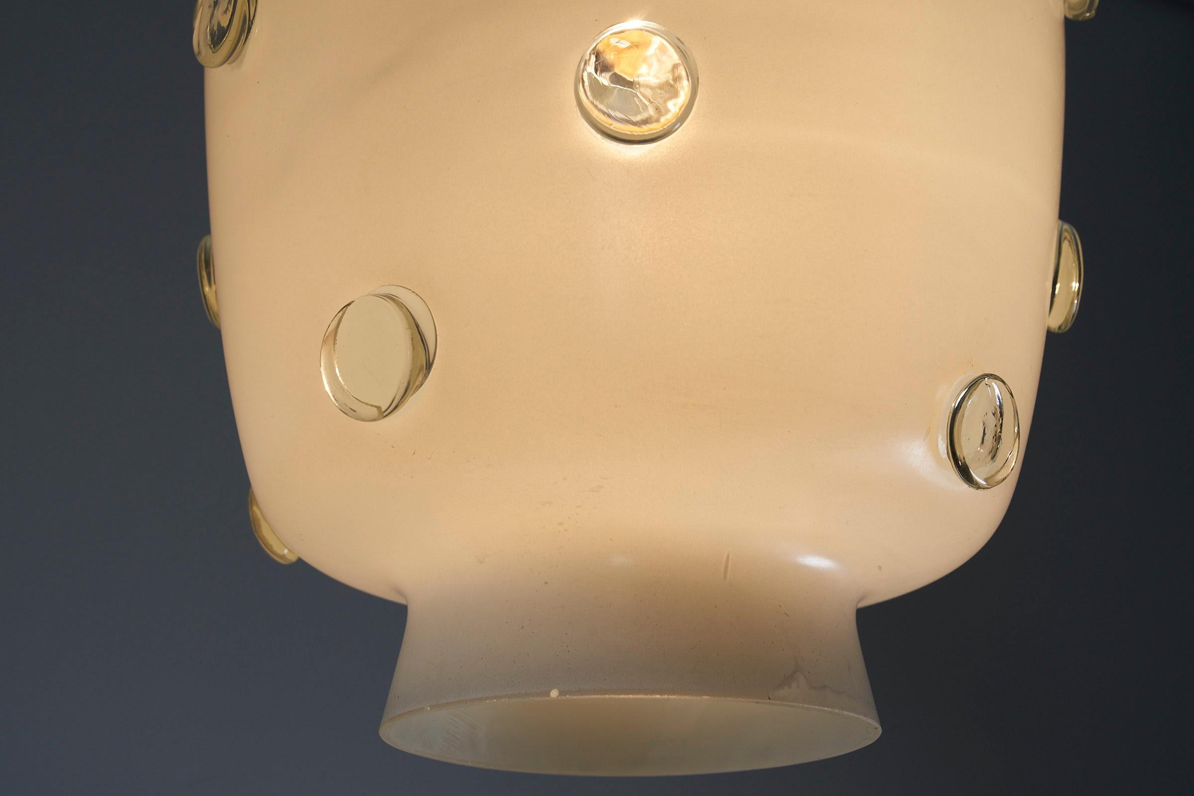 Mid-20th Century Mid-Century Muranoglass Pendant With Clear Dots Vistosi For Sale