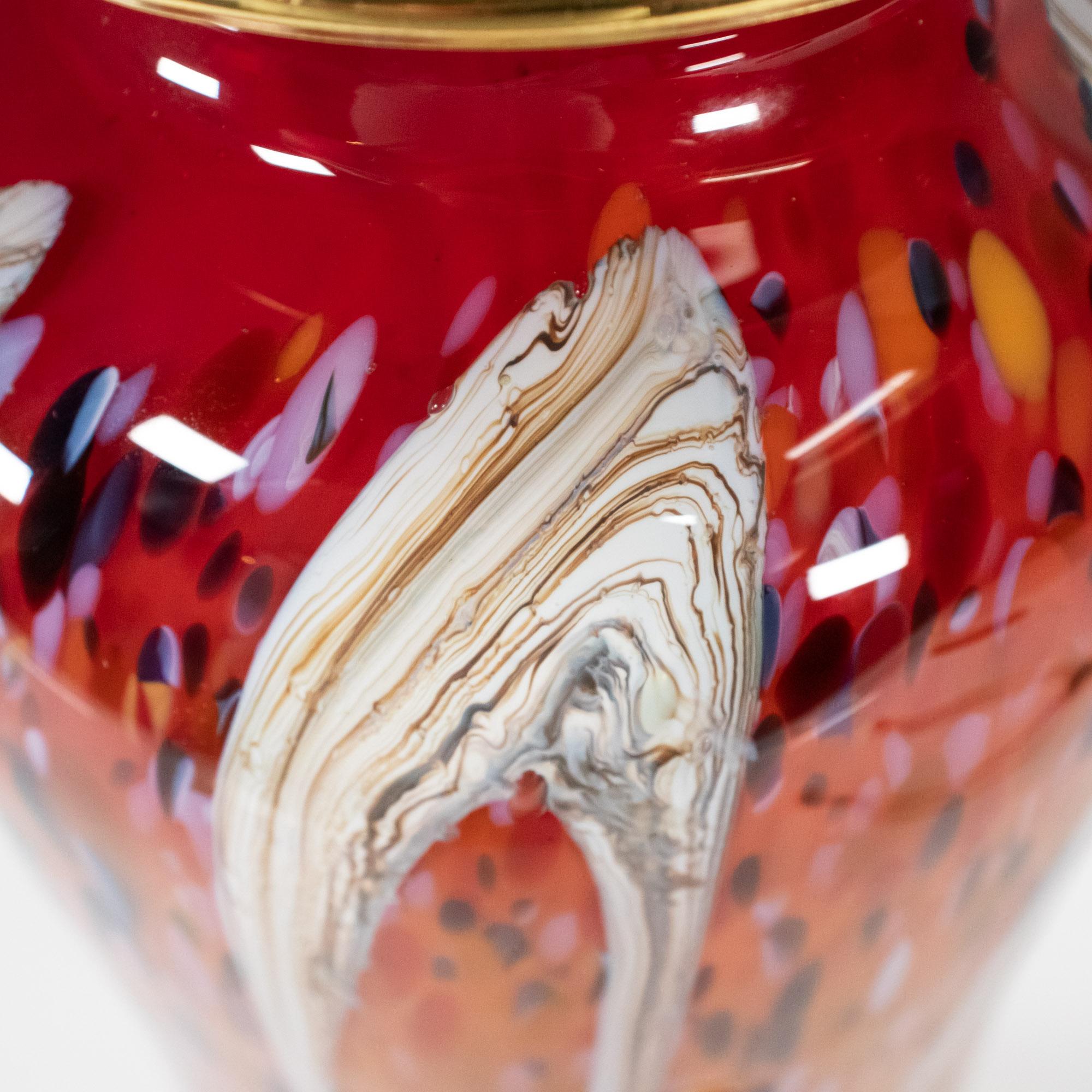 Laiton Lampe de table Murano du milieu du siècle dernier en vente
