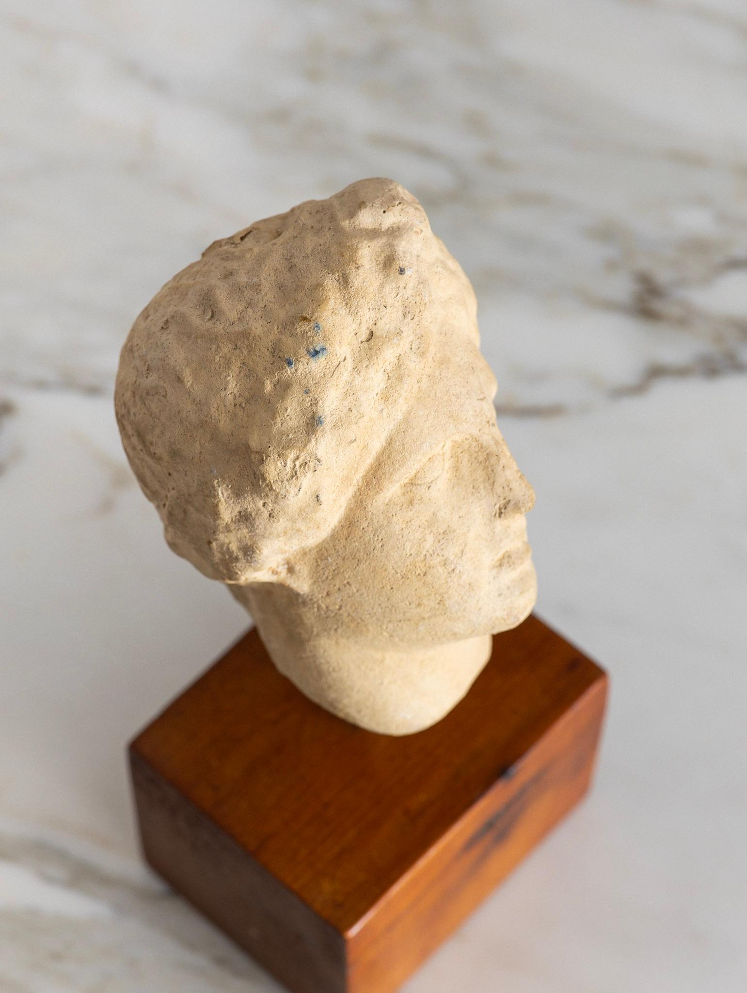 Mid Century Museum Reproduction Sculpture Fragment of a Grecian Style Head In Good Condition In Brooklyn, NY
