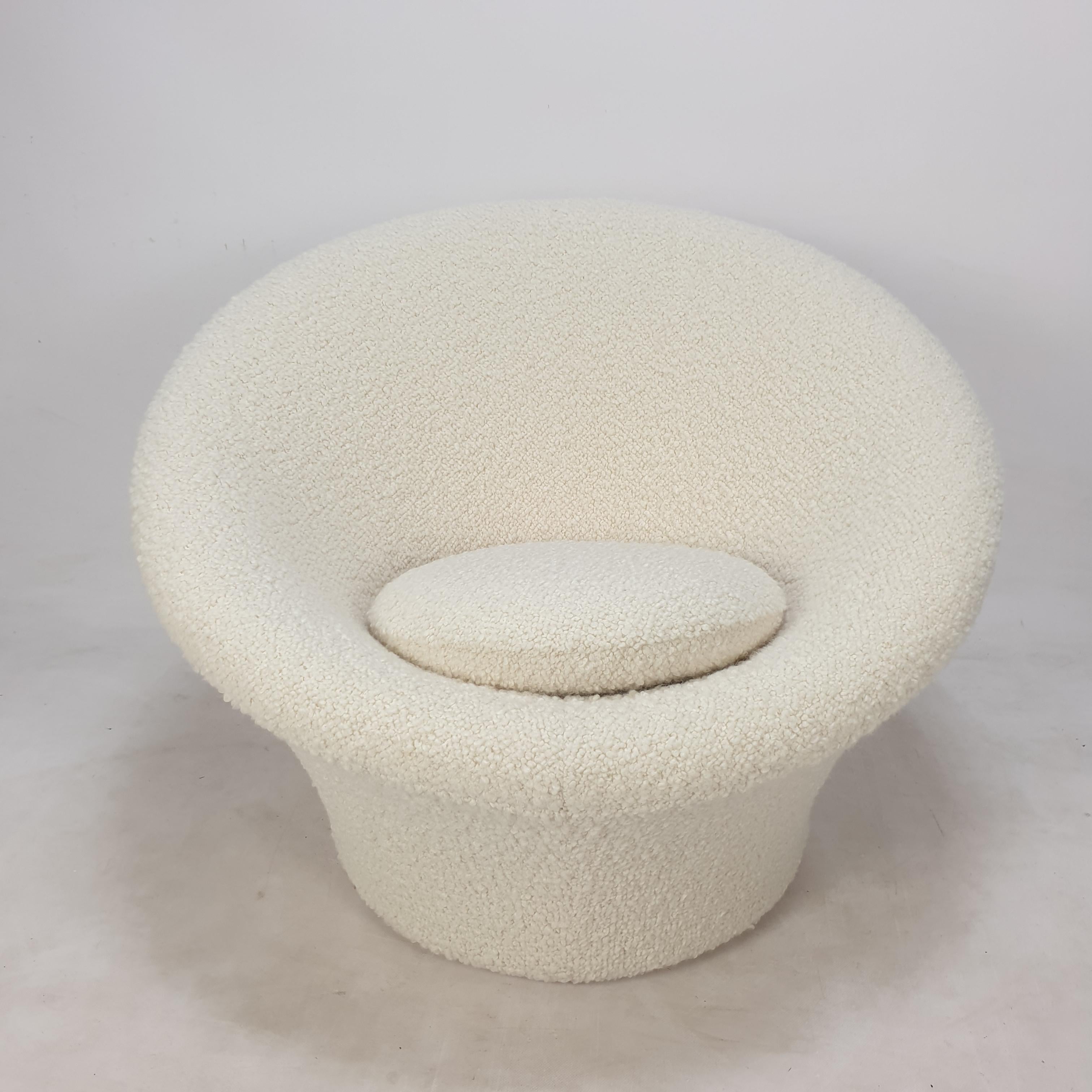 Woven Mid Century Mushroom Armchair and Ottoman by Pierre Paulin for Artifort, 1960s