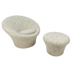 Retro Mid-Century Mushroom Armchair and Ottoman by Pierre Paulin for Artifort, 1960s