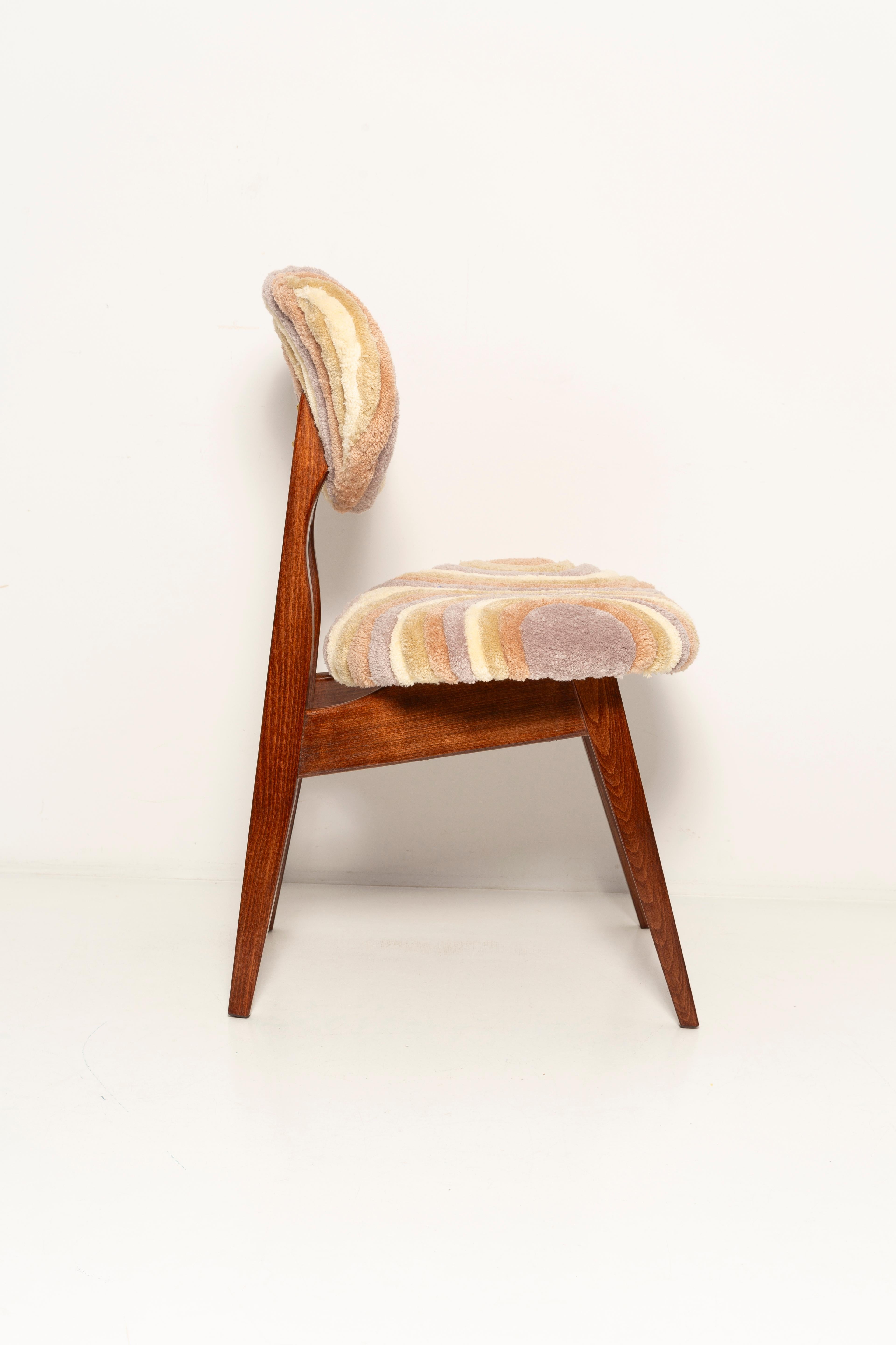 Hand-Crafted Mid Century Mushroom Chair, Hand Tufting Beige Wool, Europe, 1960s For Sale