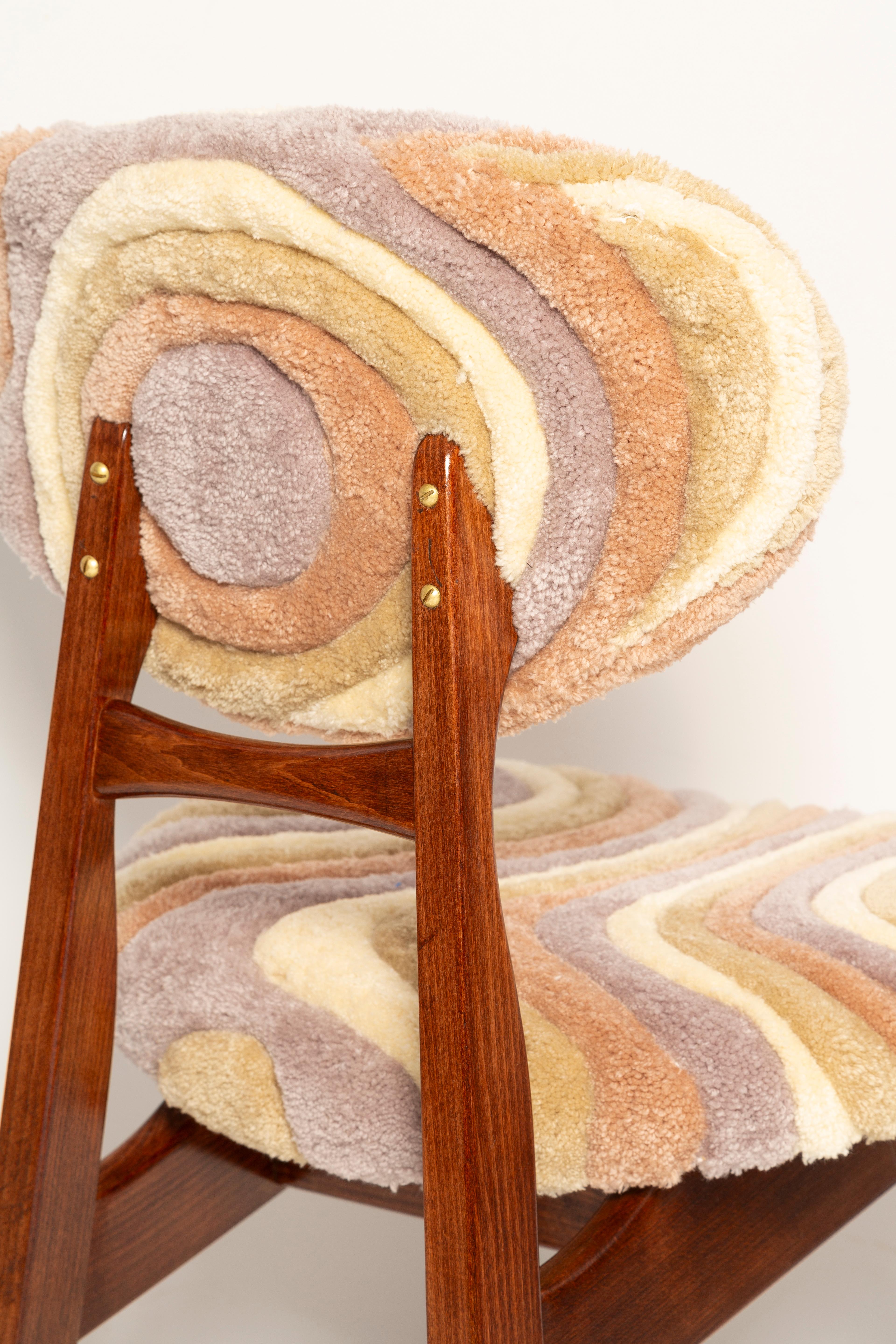 20th Century Mid Century Mushroom Chair, Hand Tufting Beige Wool, Europe, 1960s For Sale
