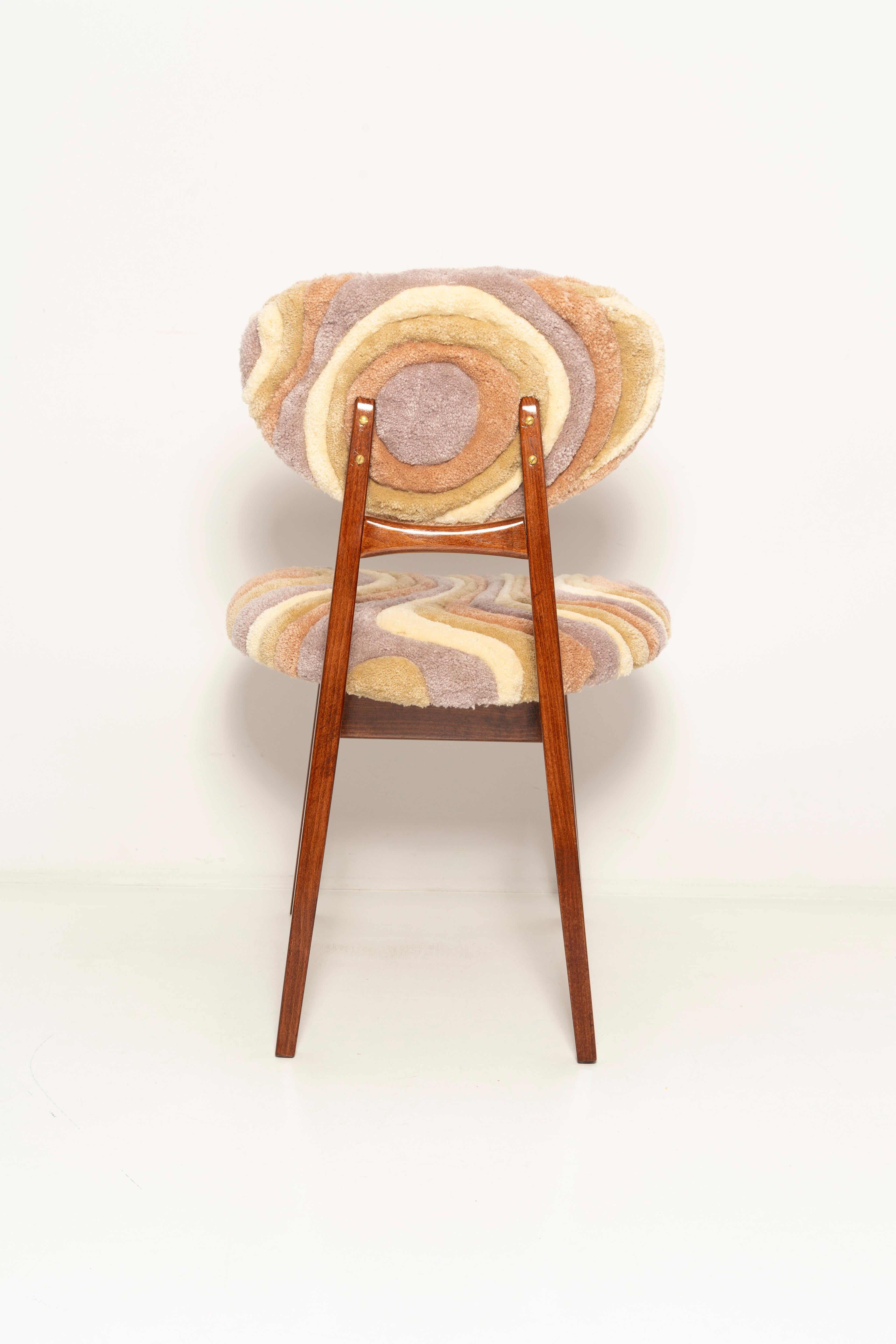 Mid Century Mushroom Chair, Hand Tufting Beige Wool, Europe, 1960s For Sale 1
