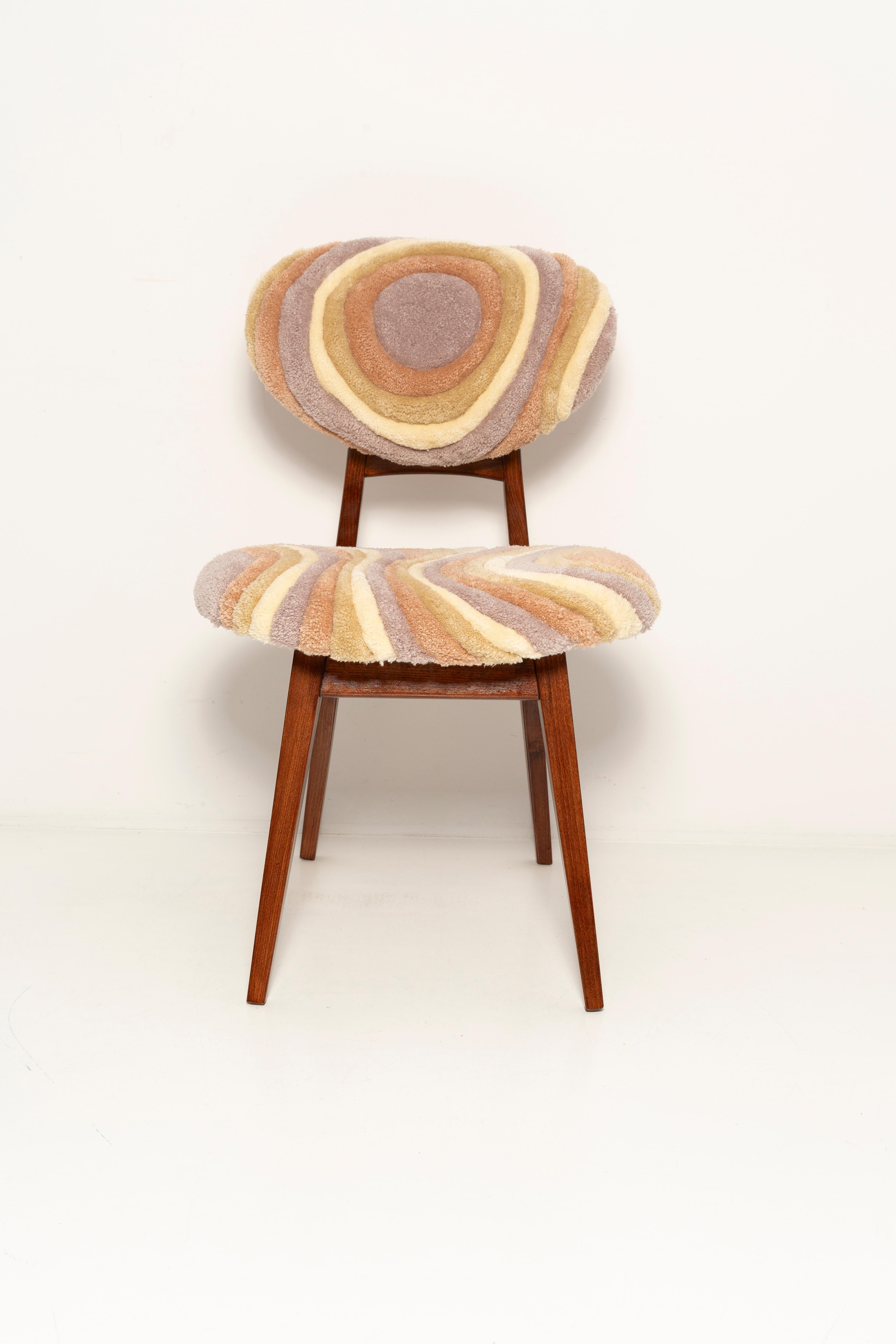Mid Century Mushroom Chair, Hand Tufting Beige Wool, Europe, 1960s For Sale 2