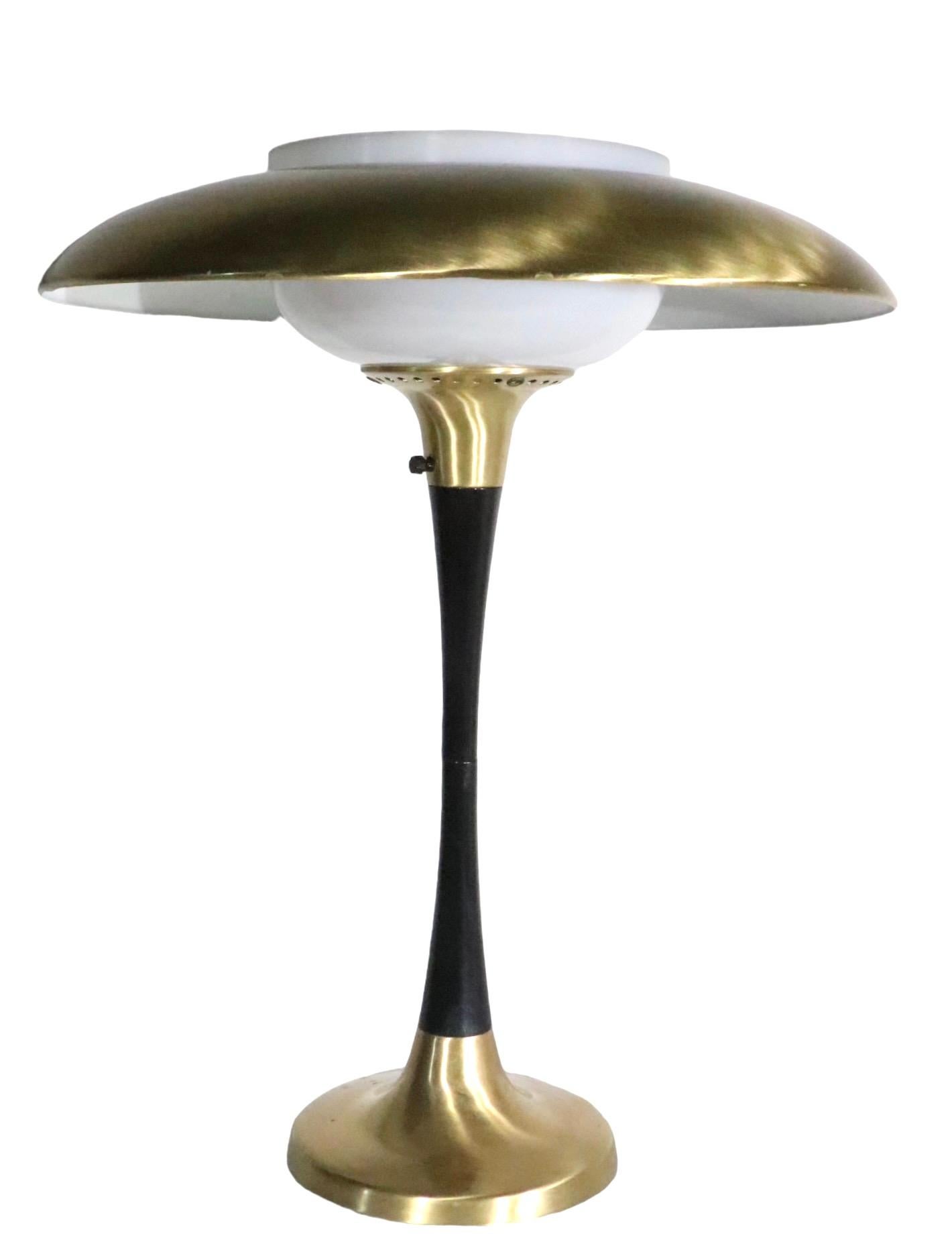 Mid Century Mushroom  Form  Table Lamp att. to Gerald Thurston c 1950's For Sale 9