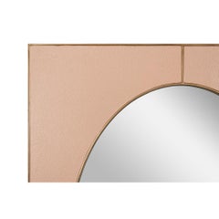Mid Century Mushroom Leather Mirror