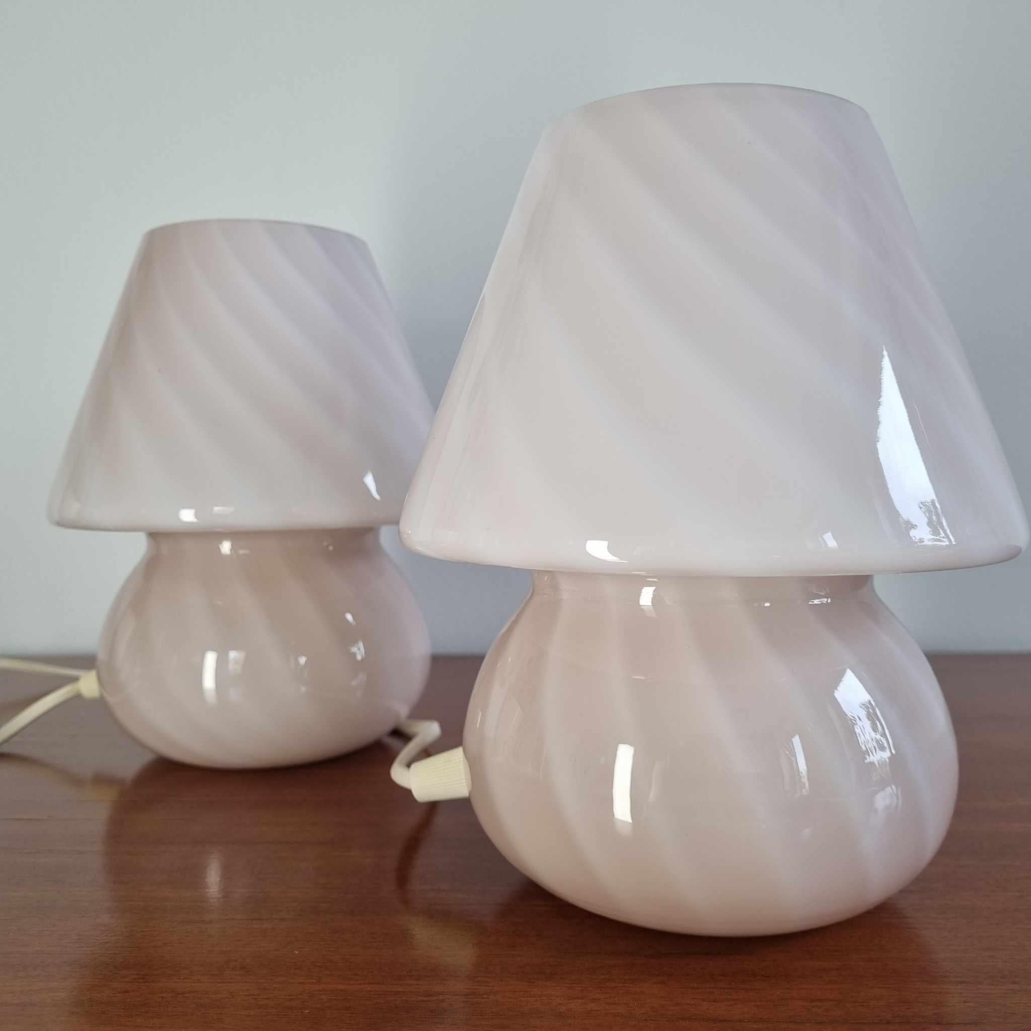Mid-Century Modern Mid Century Mushroom Murano Glass Table Lamps, Italy 80s