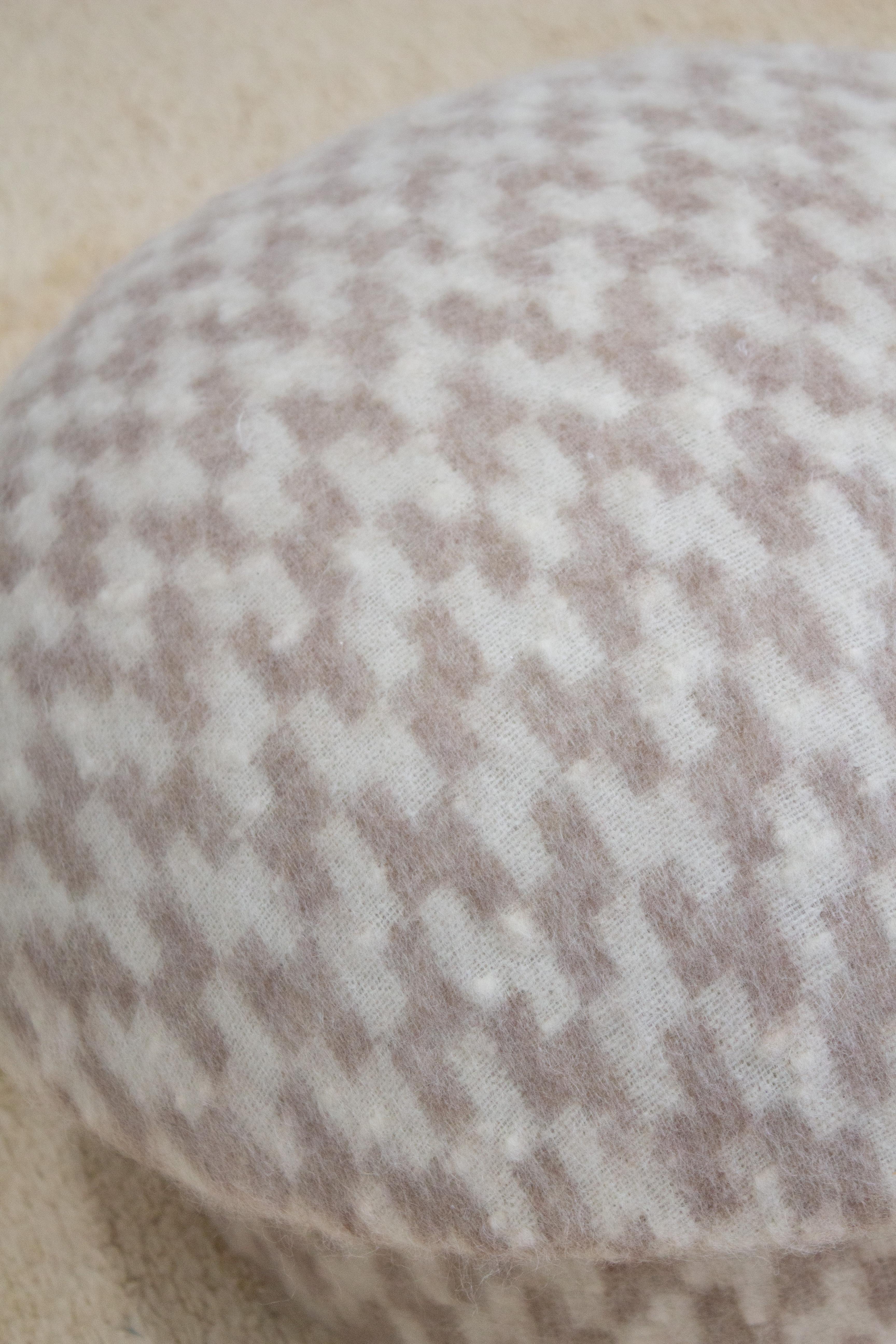 Mid Century Mushroom Ottoman in Textured Wool For Sale 1