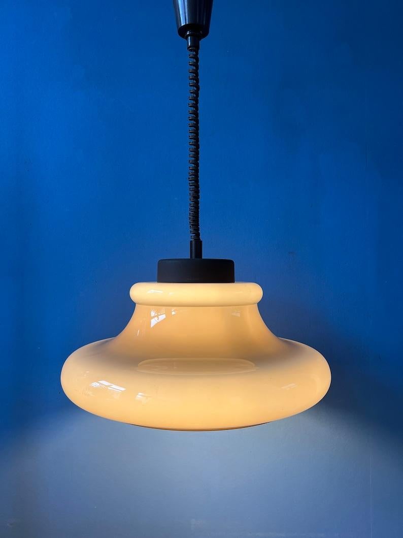 Mid Century Mushroom Pendant Lamp by Herda, 1970s In Good Condition For Sale In ROTTERDAM, ZH