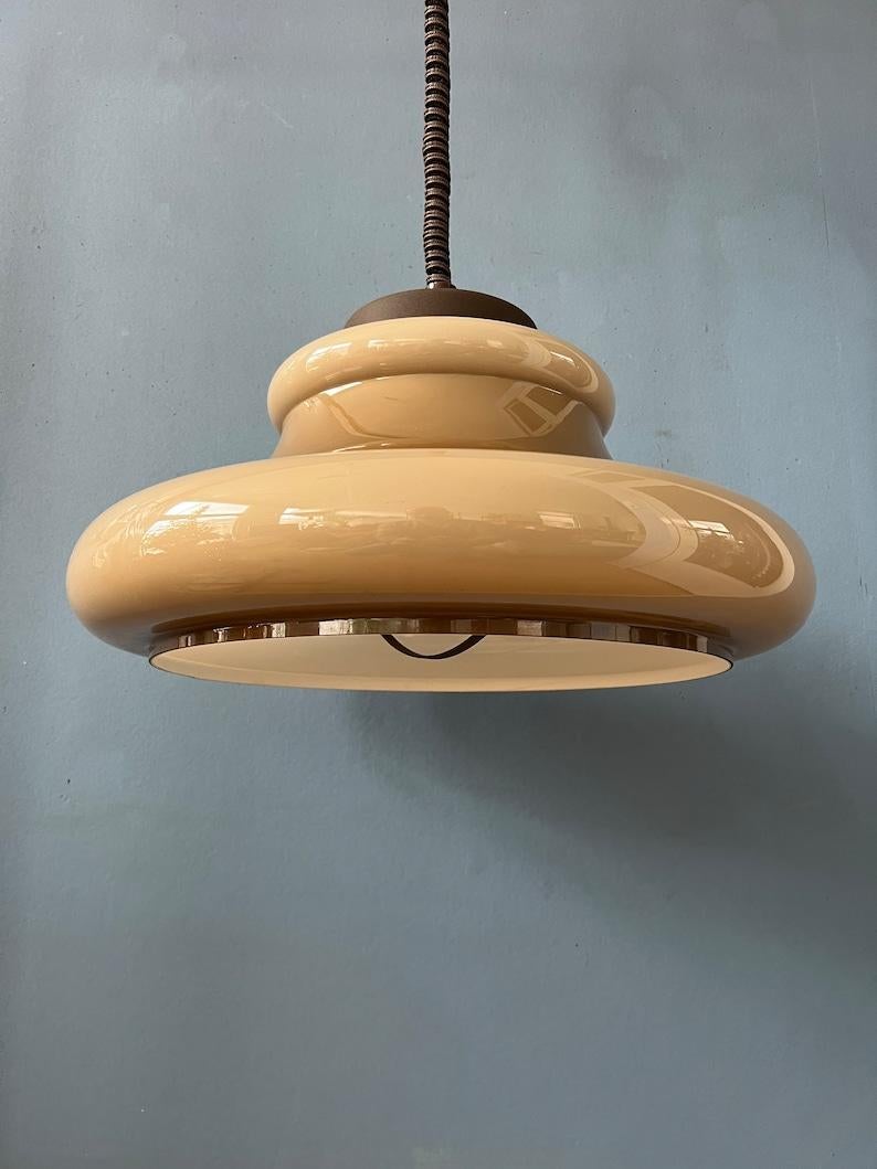 Mid Century Mushroom Pendant Lamp by Herda, 1970s For Sale 1