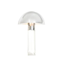 Mid-Century Mushroom Sconce by Karl Springer in Polished Chrome & Lucite