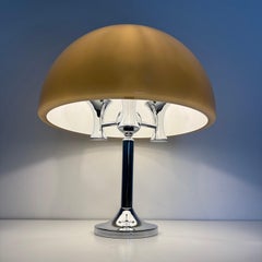 Mid-century Mushroom table lamp with chrome base , 1970s