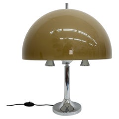 Mid-century Mushroom table lamp with chrome base , 1970s
