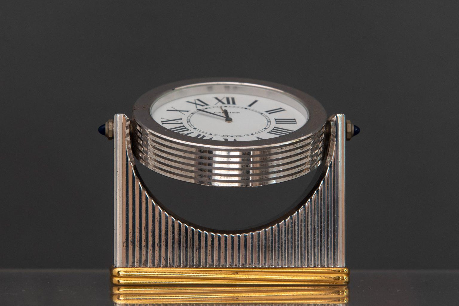 Swiss Midcentury Must de Cartier Table Clock