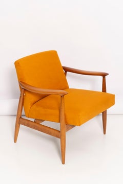 Mid Century Mustard Yellow Armchair, Designed by J. Kedziorek, Europe, 1960s