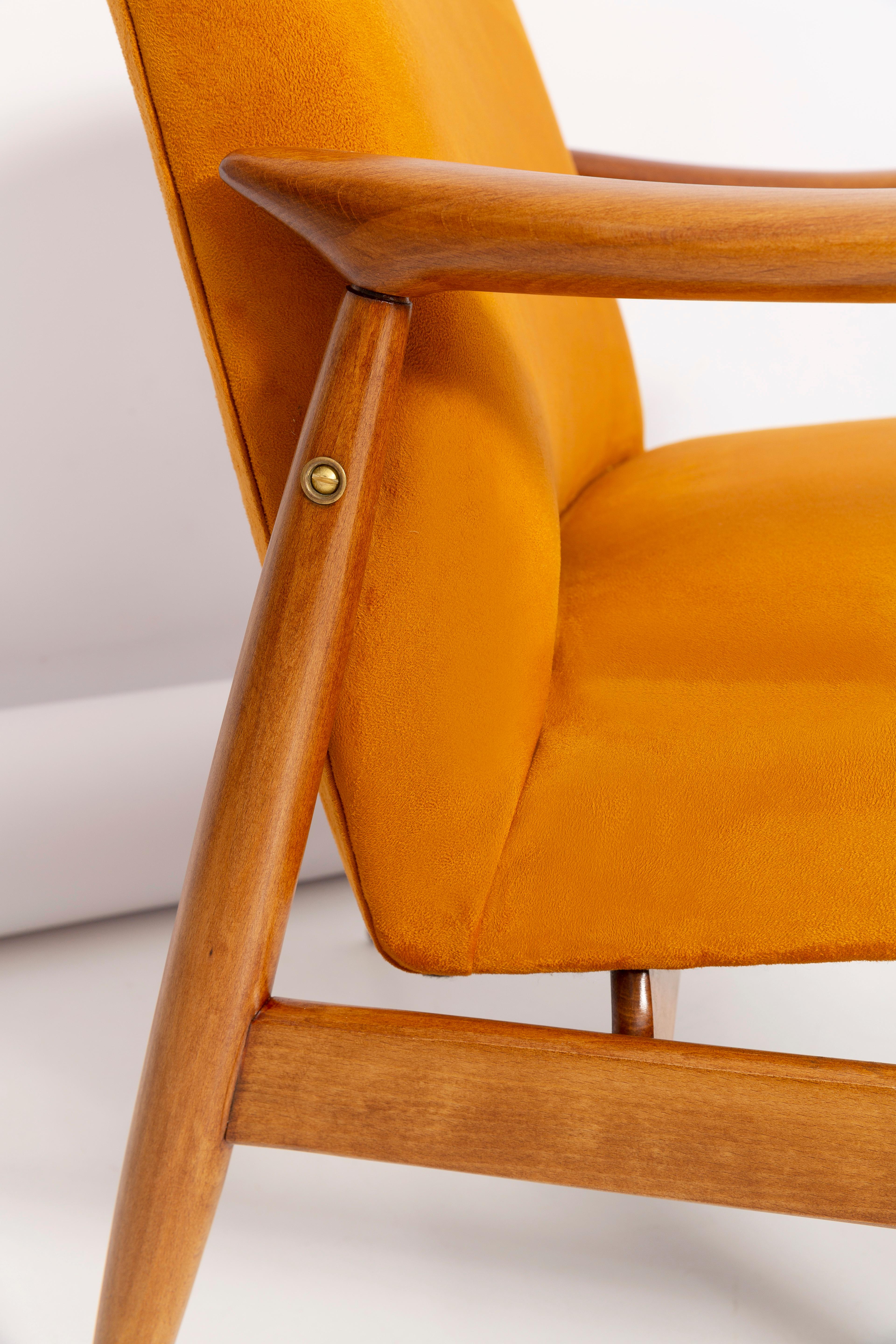 mustard mid century chair