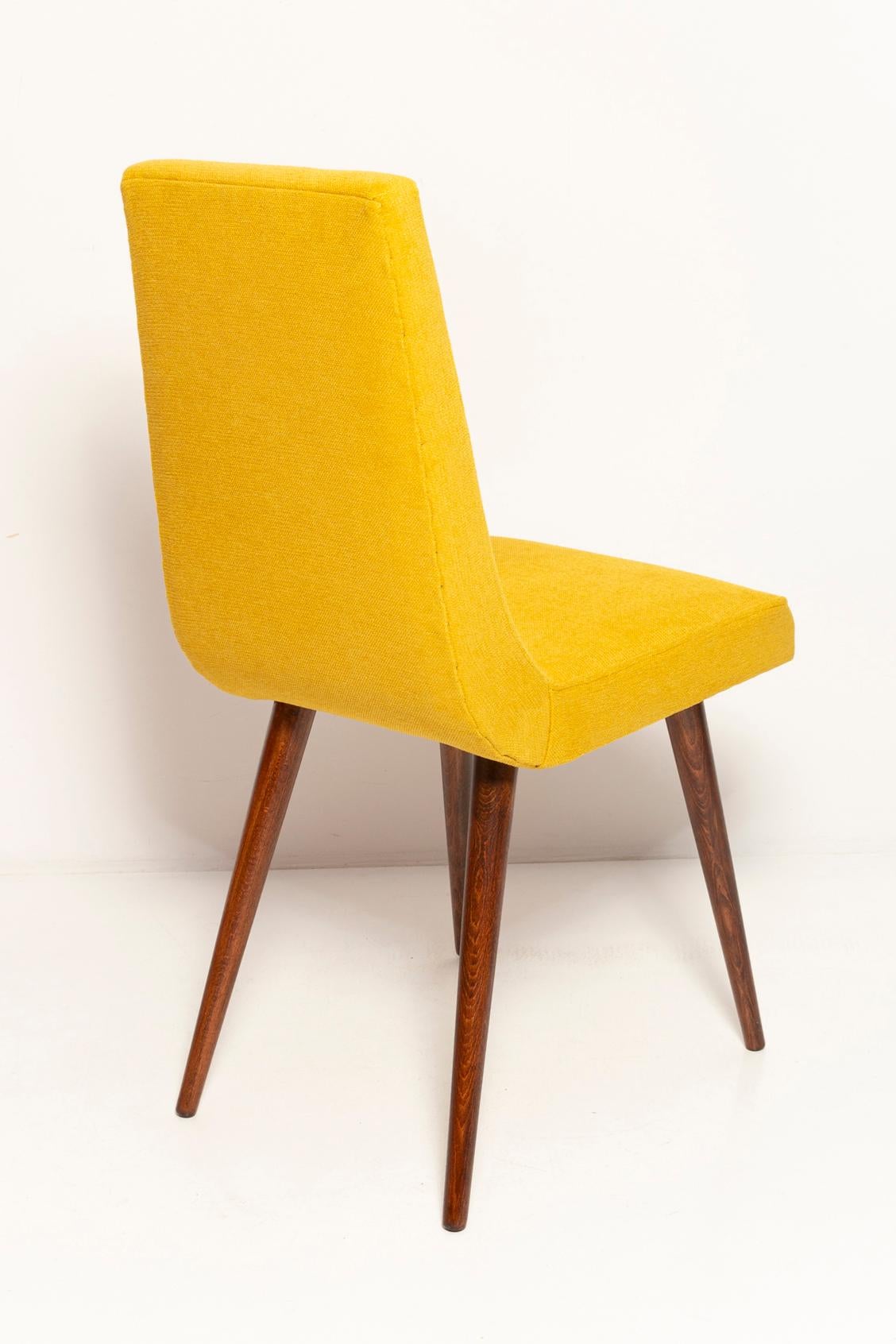 Midcentury Mustard Yellow Wool Chair, Rajmund Halas, Europe, 1960s For Sale 3