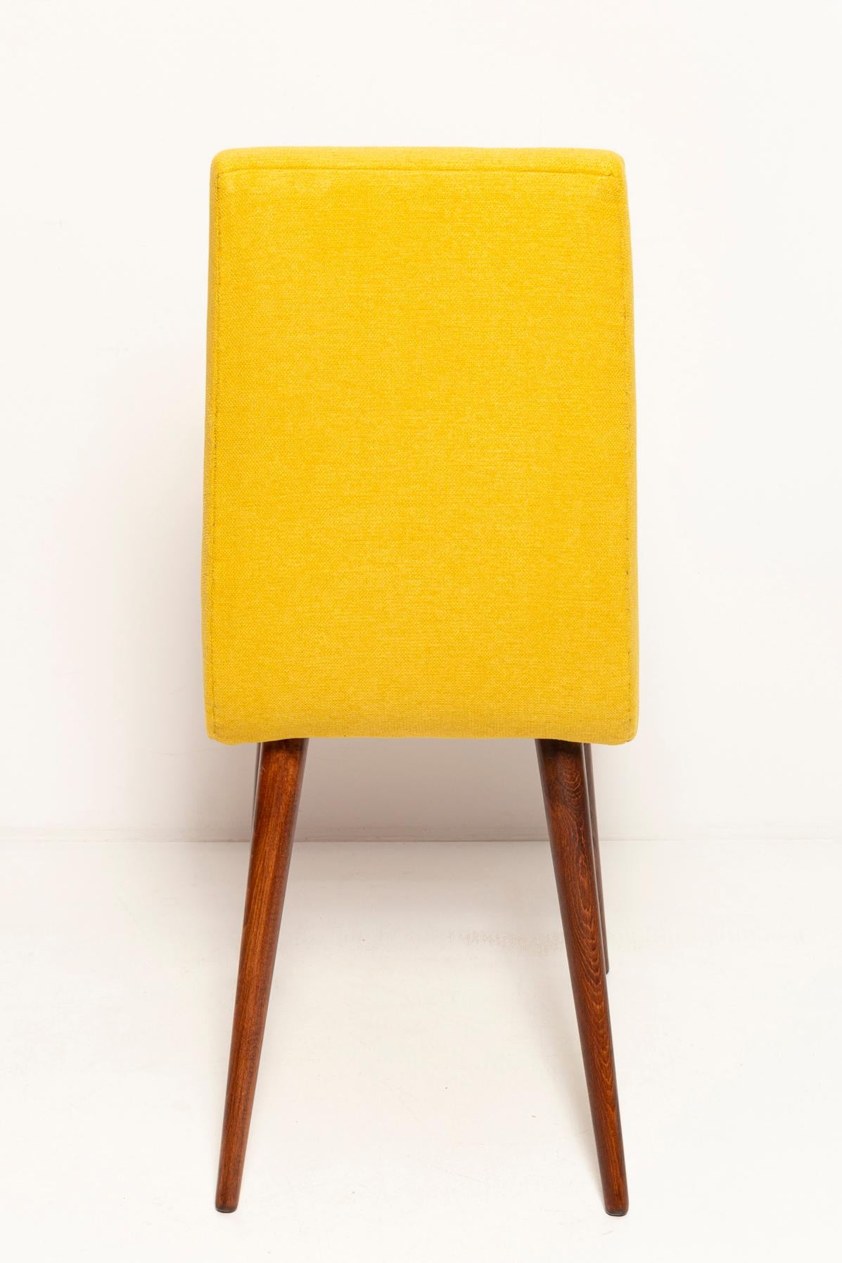 Midcentury Mustard Yellow Wool Chair, Rajmund Halas, Europe, 1960s For Sale 4