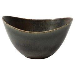 Mid-Century Muted Green Glazed Ceramic Bowl by Gunnar Nylund for Rörstrand