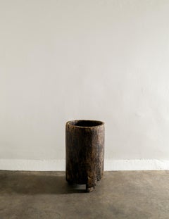 Mid Century Naga Wooden Planter in Teak and Wabi Sabi Style Produced in India