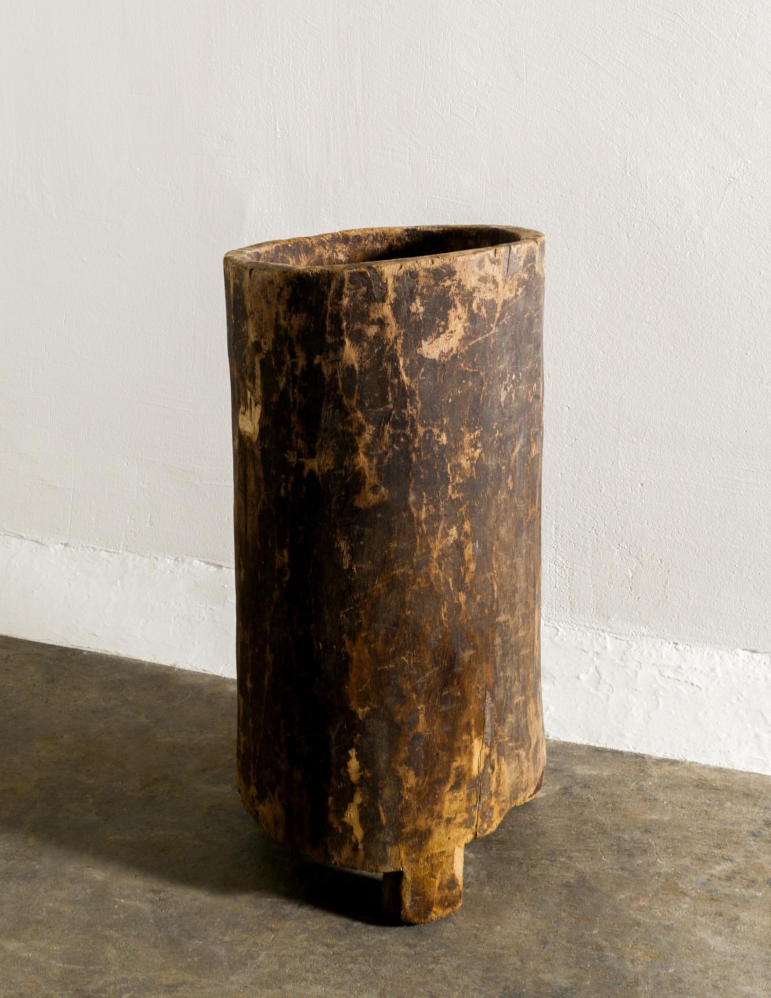 Mid-Century Modern Mid Century Naga Wooden Planter in Teak and Wabi Sabi Style Produced in India For Sale