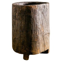 Naga-Holz-Pflanzgefäß aus Teakholz im Wabi Sabi-Stil aus der Mitte des Jahrhunderts, hergestellt in Indien