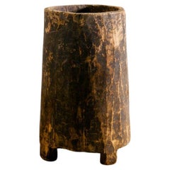 Mid Century Naga Wooden Planter in Teak and Wabi Sabi Style Produced in India